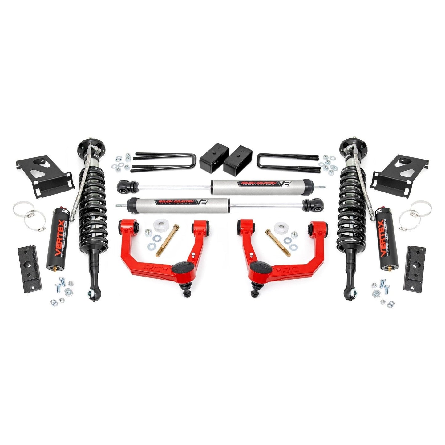 Rough Country Vertex Coilovers w/V2 Rear Shocks 3.5 Inch Lift Kit I 74257RED