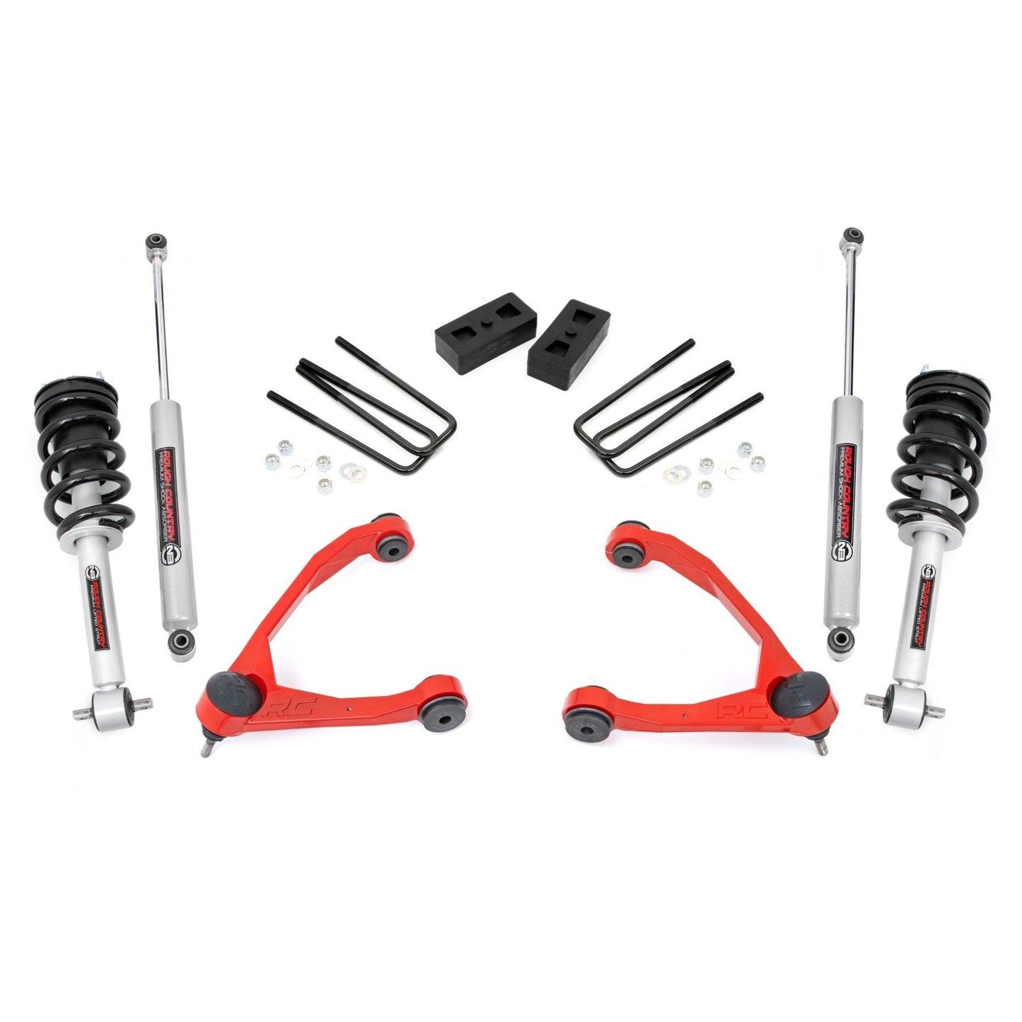 ROUGH COUNTRY 3.5 Inch Lift Kit | Cast Steel | N3 Strut | Chevy/GMC 1500 (07-13) | 246.23RED