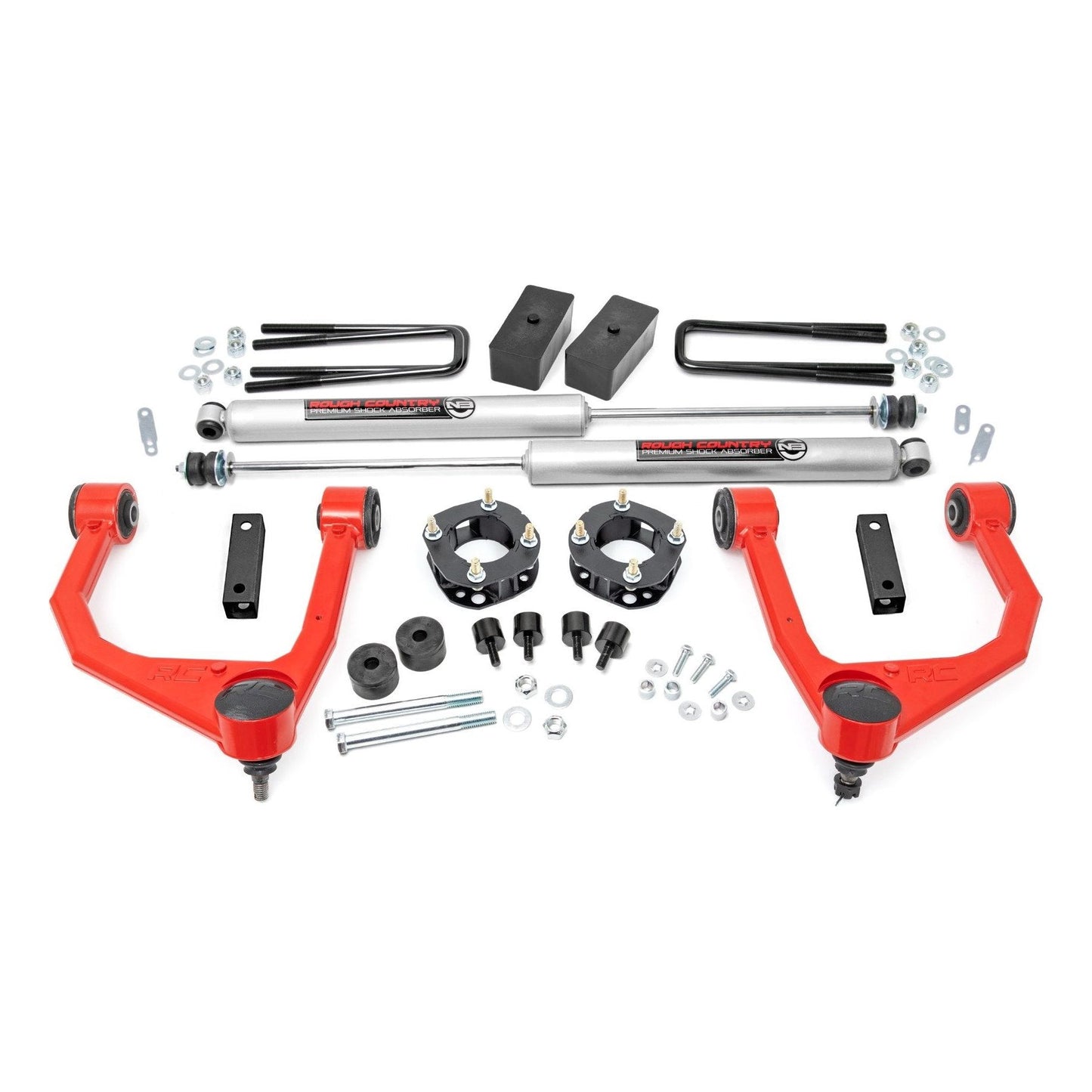 Rough Country M1 Monotube Shocks 3.5 Inch Lift Kit I 76840RED