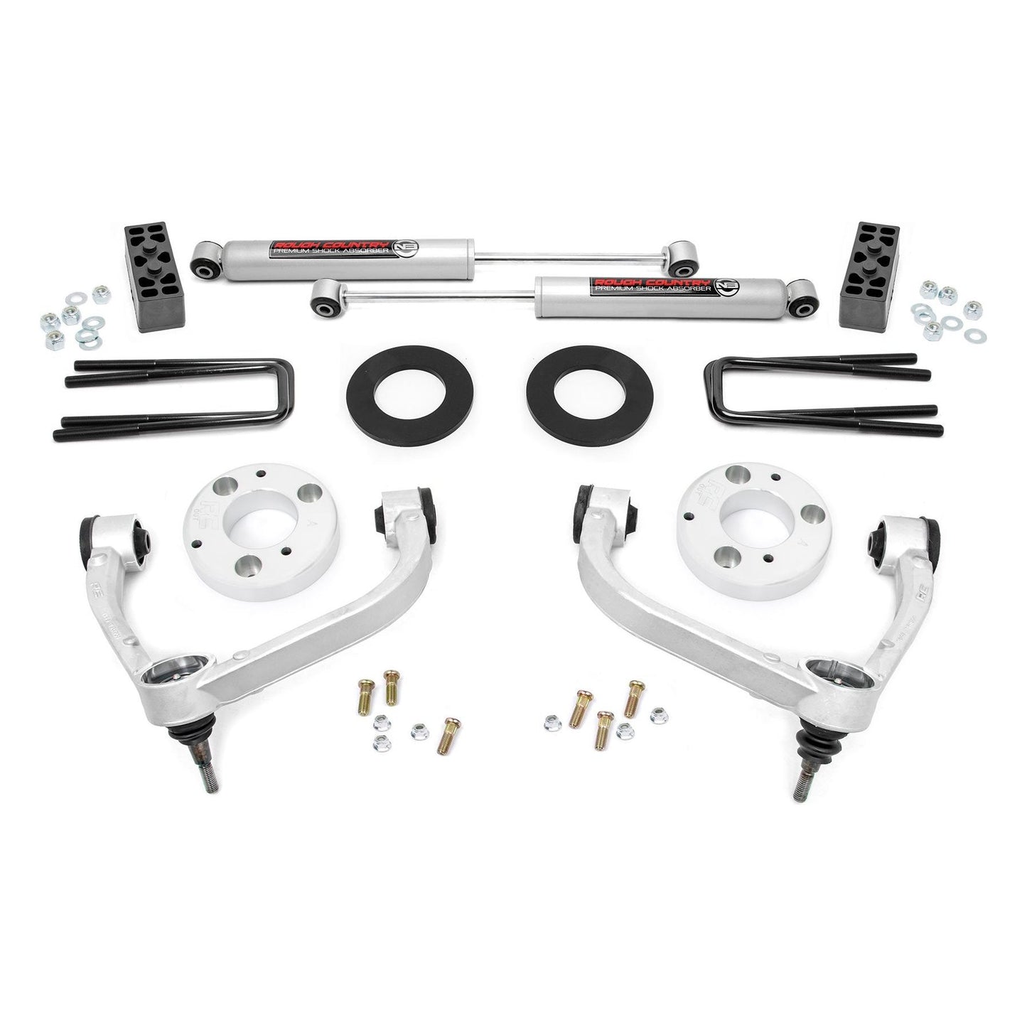 Rough Country Strut Spacers w/N3 Rear Shocks 3 Inch Lift Kit I 51013