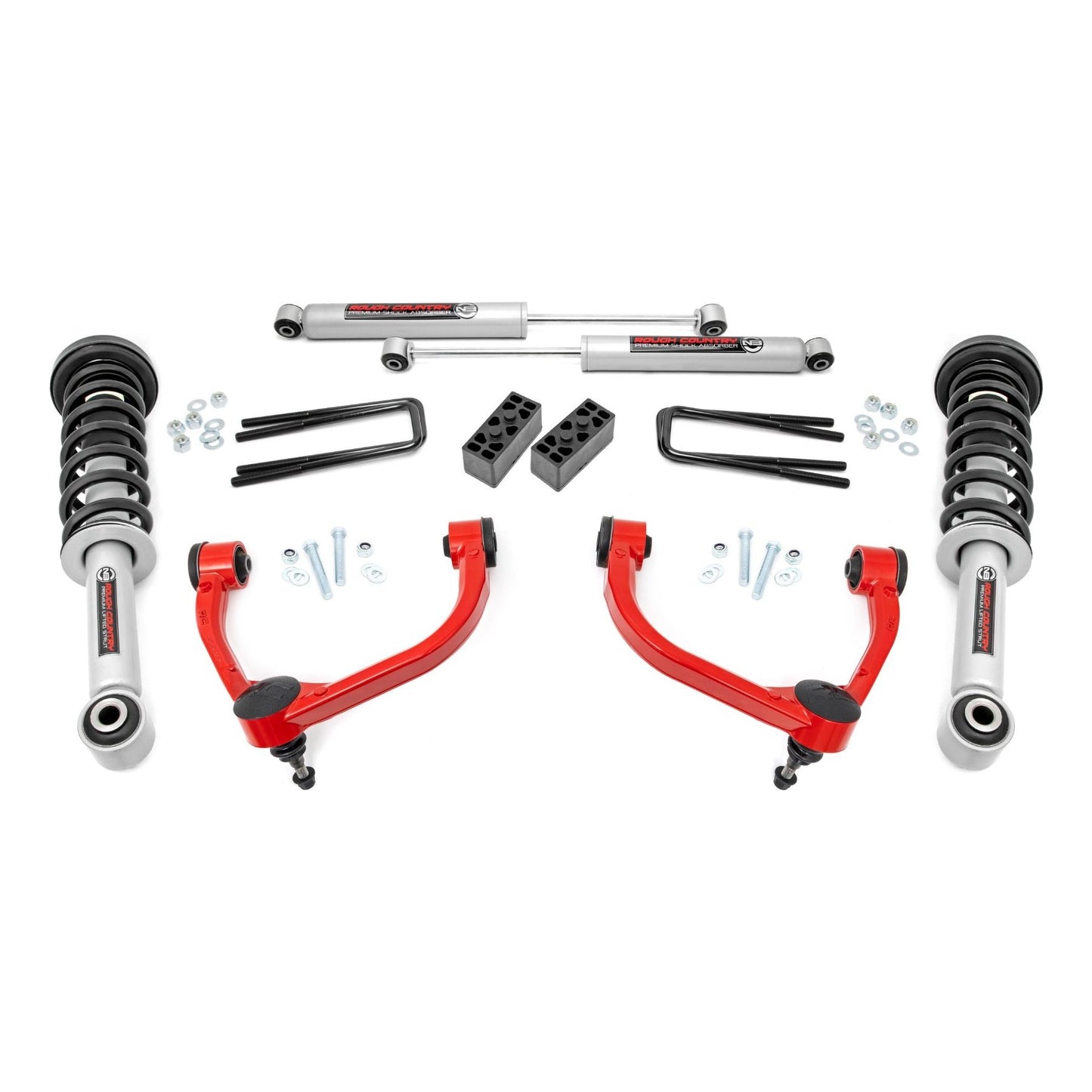 Rough Country N3 Struts w/N3 Rear Shocks 3 Inch Lift Kit I 54431RED