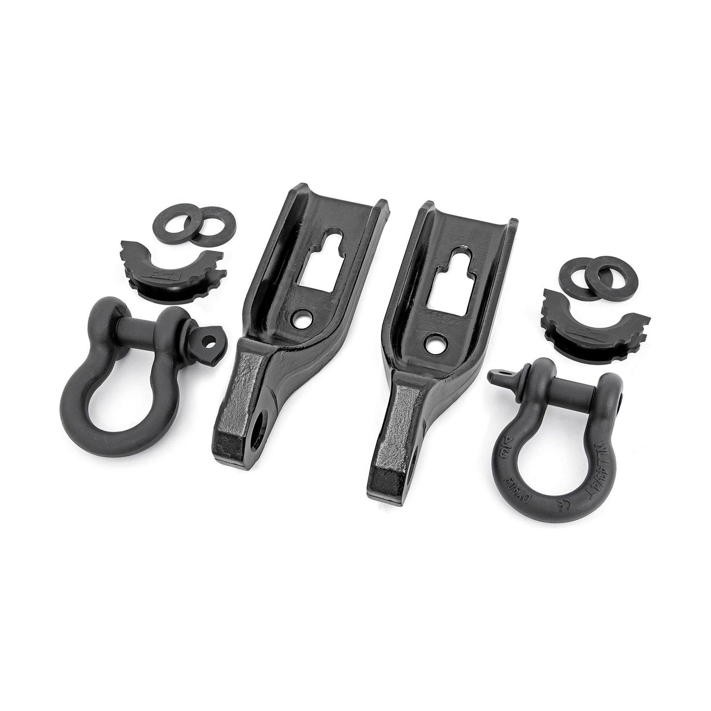 Rough Country W/ Standard D-Ring & Rubber Isolators Tow Hook Brackets I RS158