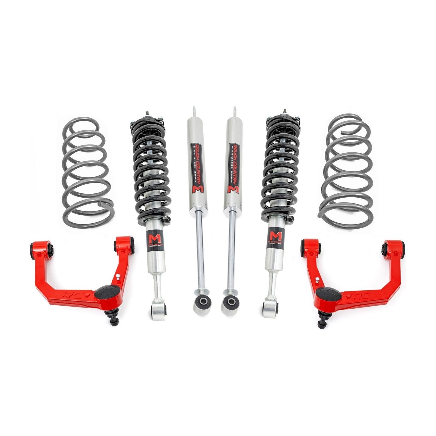 Rough Country M1 Struts w/M1 Rear Shocks 3 Inch Lift Kit I 76642RED