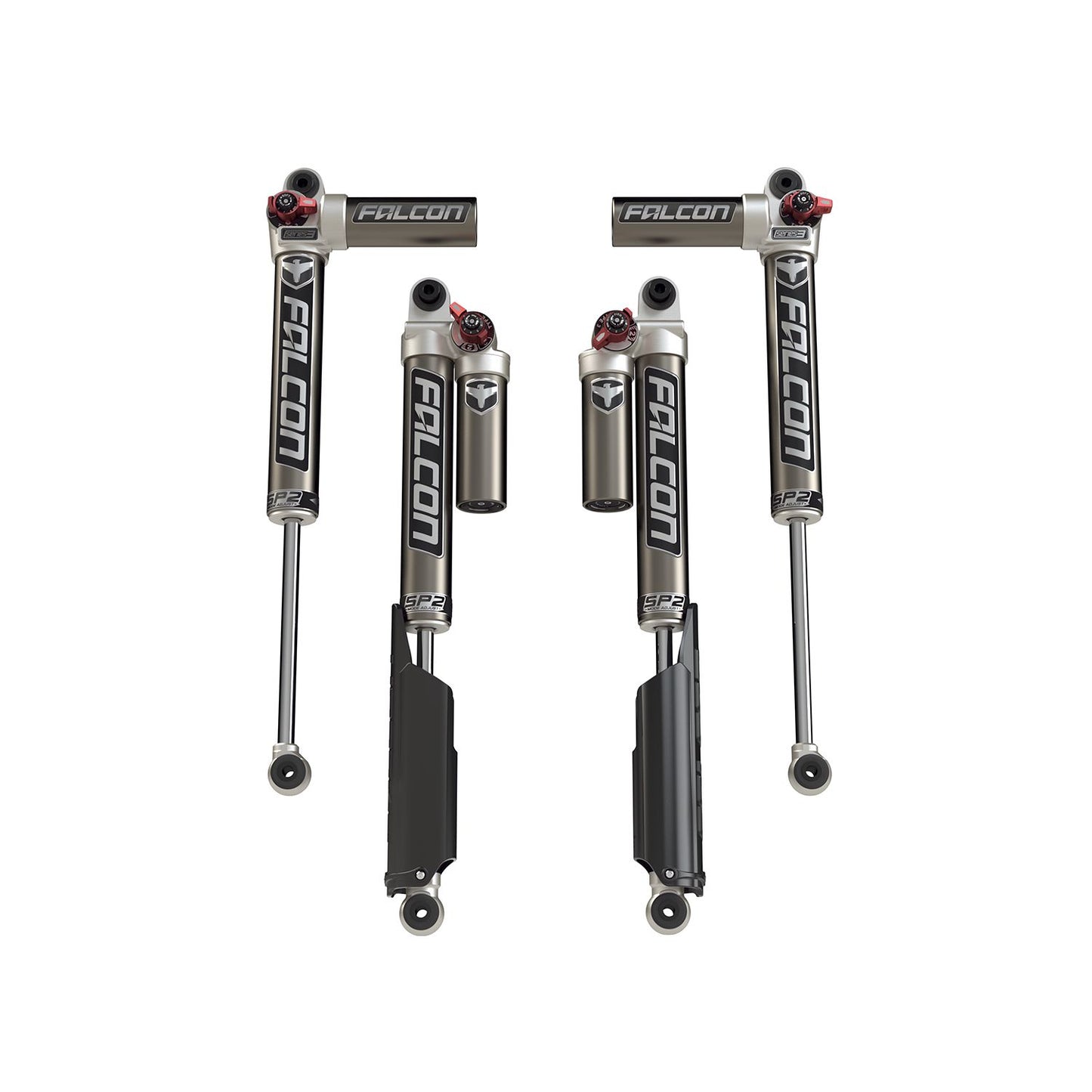FALCON SHOCKS | 18-Up Jeep Wrangler JL 4 Door SP2 3.3 Fast Adjust Piggyback Shock Kit 2-4.5 Inch Lift Falcon Shocks | 11-02-33-400-200