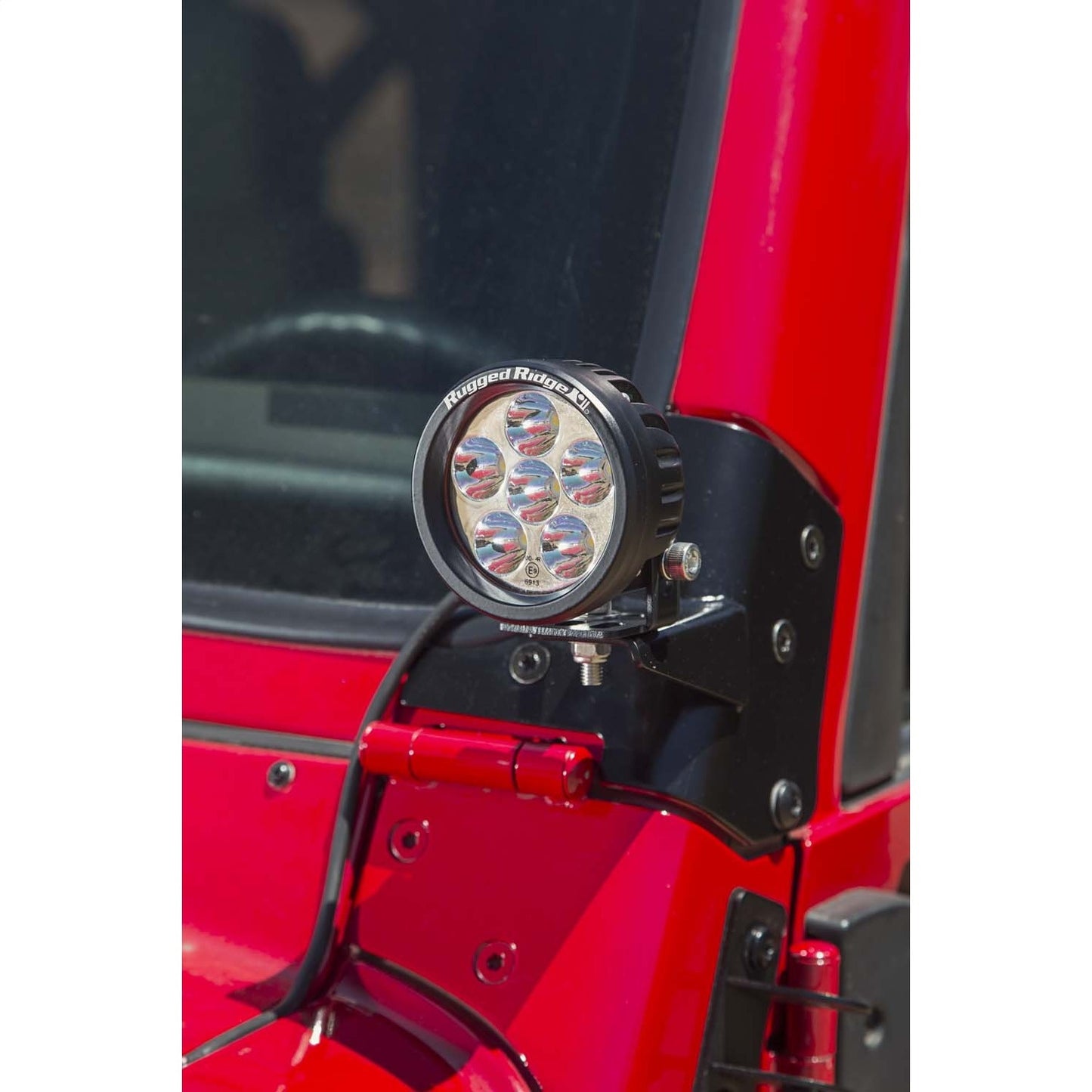 RUGGED RIDGE | 11027.02 | Windshield Hinge Light Bracket Pair, Black, 97-06 Wrangler