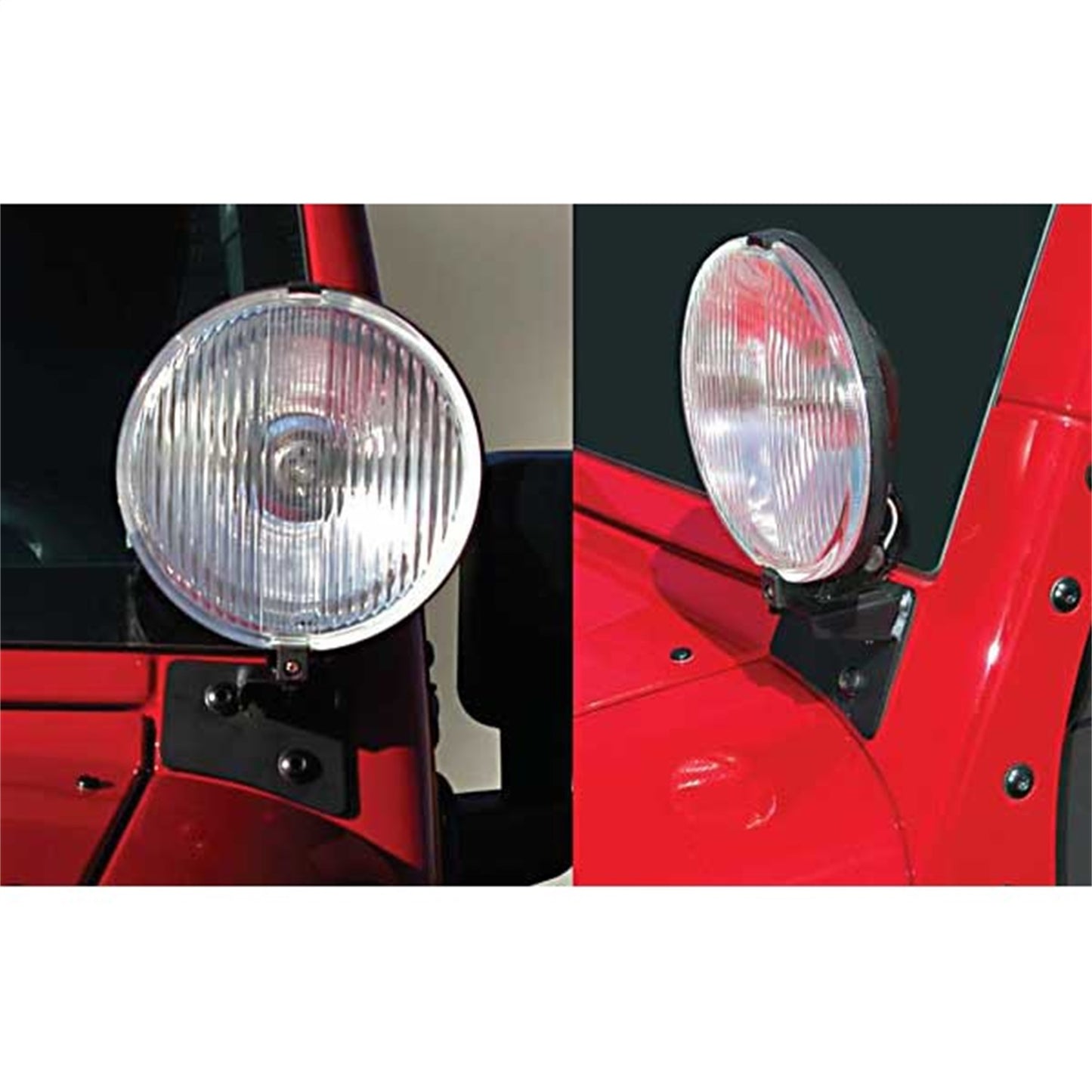 RUGGED RIDGE | 11027.03 | Windshield Mount Light Bracket Pair Black Jk Wrangler 07-16