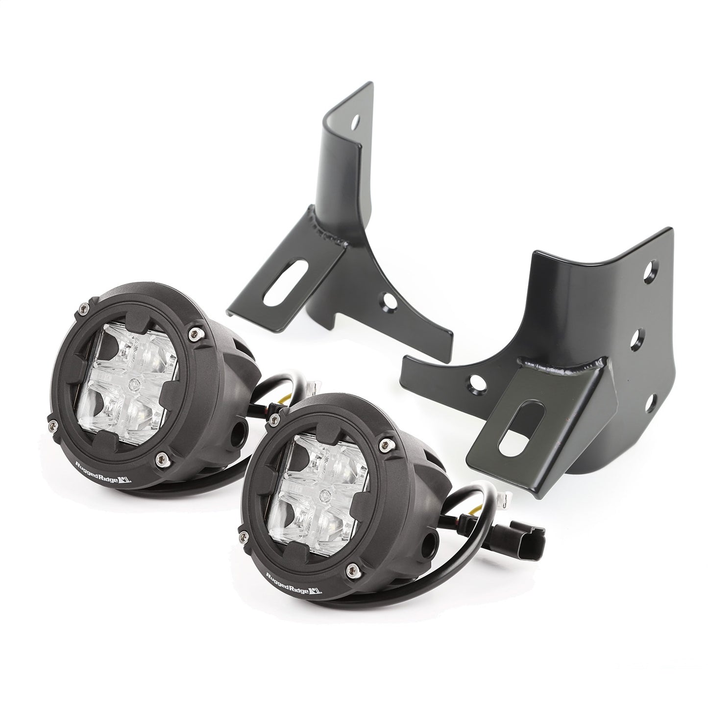 RUGGED RIDGE | 11027.19 | Windshield Bracket Led Kit, Round Cube, 97-06 Tj