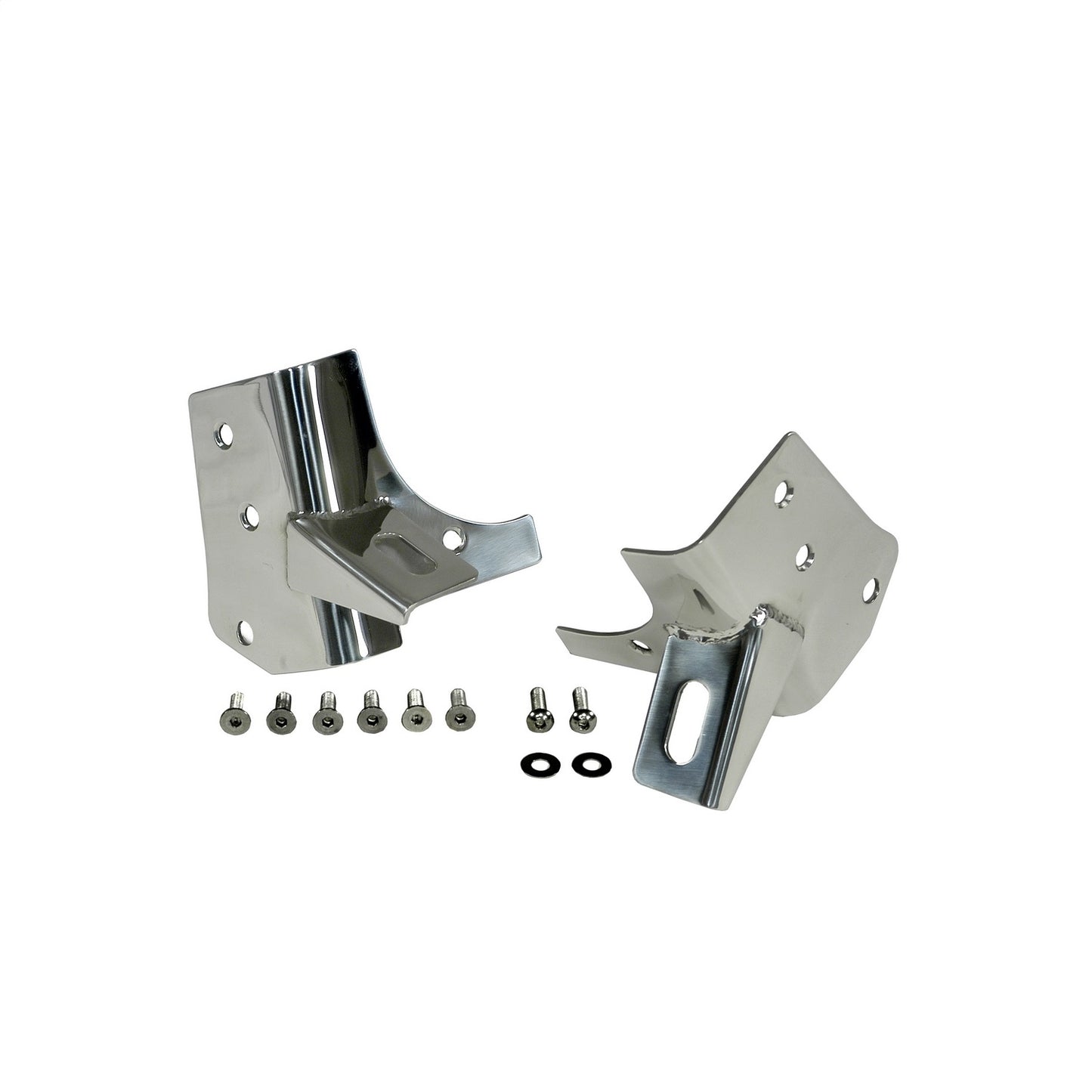 RUGGED RIDGE | 11028.02 | Windshield Hinge Light Bracket Pair, Stainless, 97-06 Wrangler