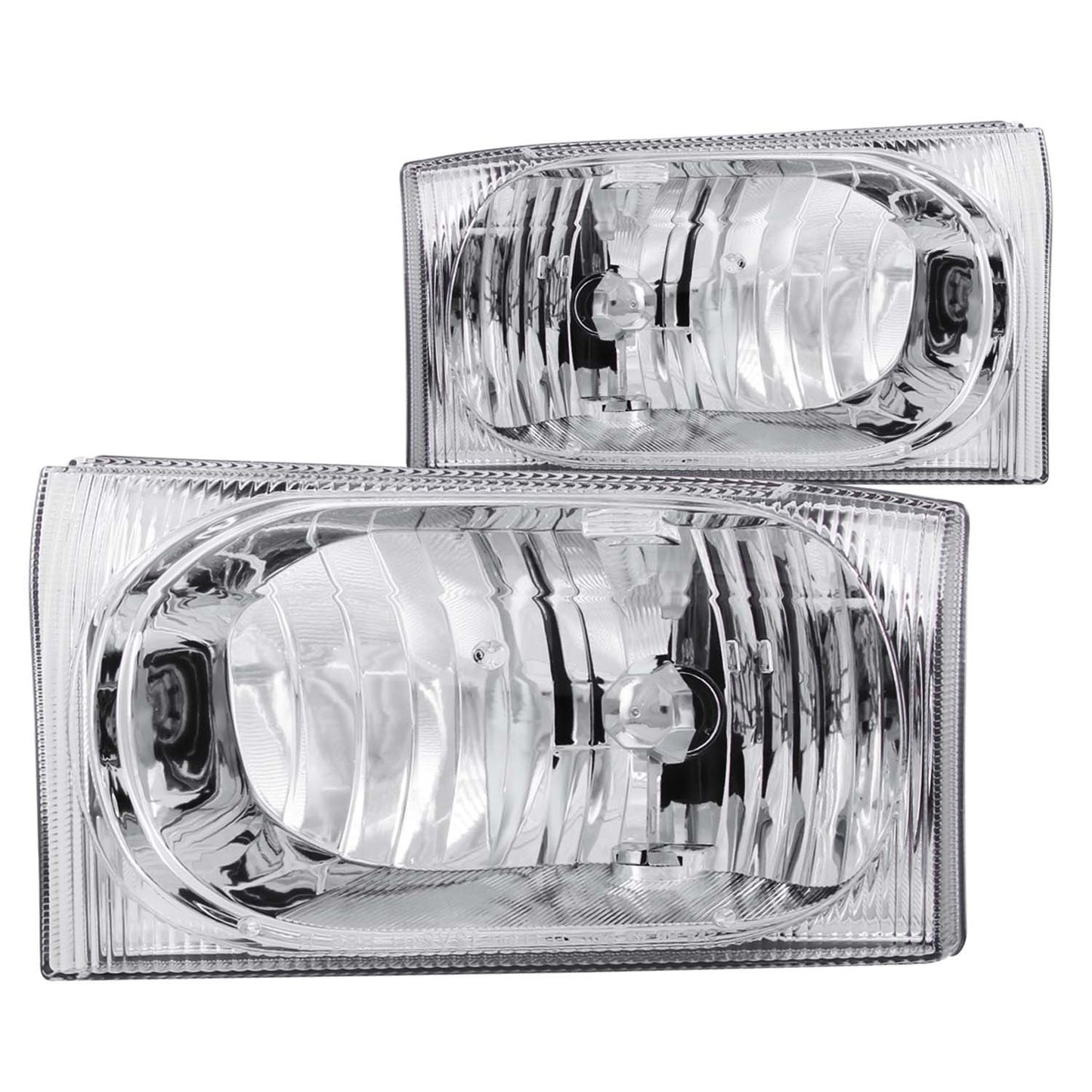 Anzo USA | Crystal Headlight Set Clear Lens Chrome Housing Pair | Fits F-250 Super Duty | 111023