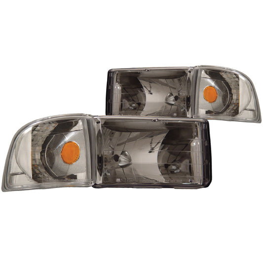 Anzo USA | Crystal Headlight Set Clear Lens Chrome Housing w/Corner Lights 2 pc. Pair | Fits Ram 1500 | 111068