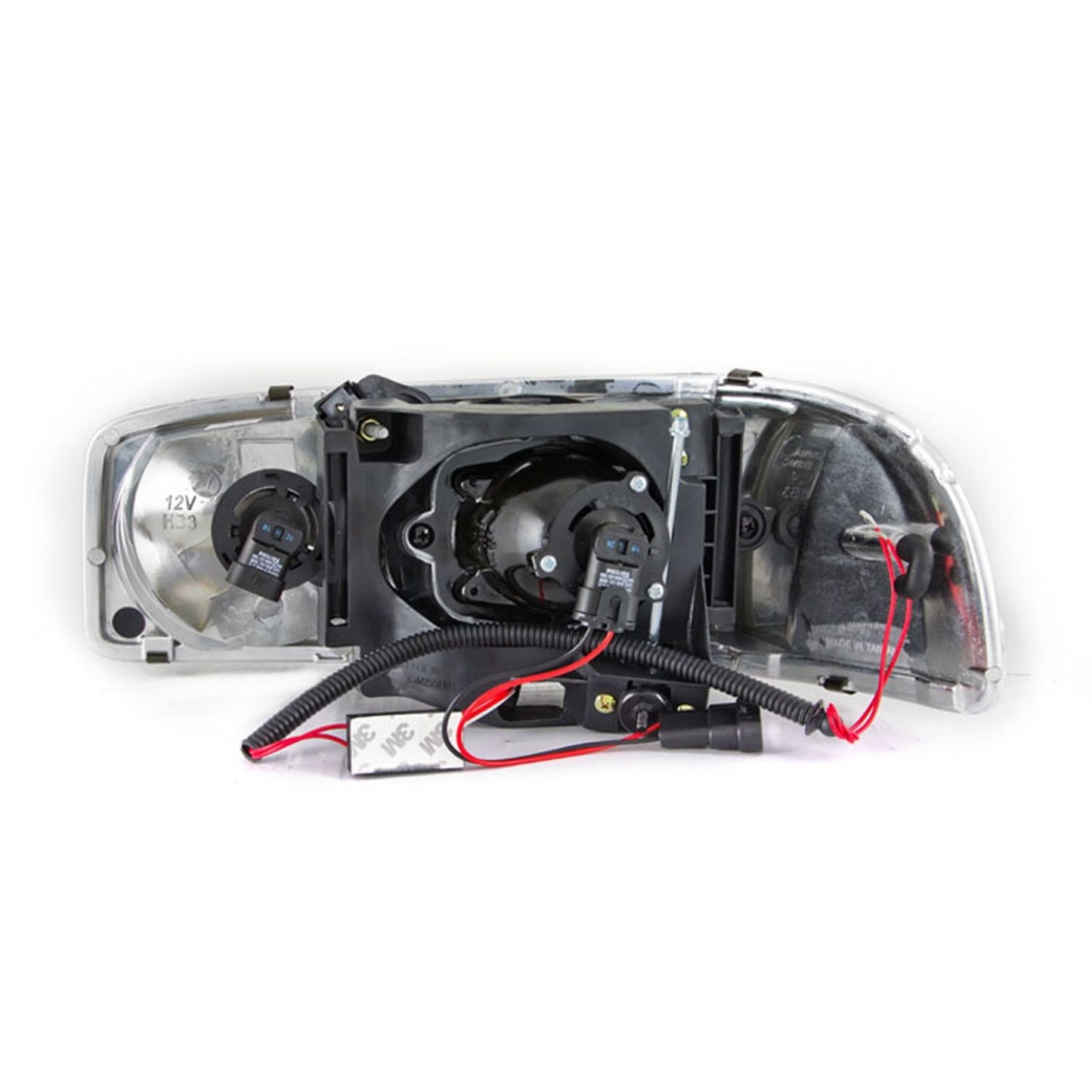 Anzo USA | Projector Headlight Set w/Halo Clear Lens Black Housing w/LED Projector/Halo Pair | Fits Sierra 1500 | 111192