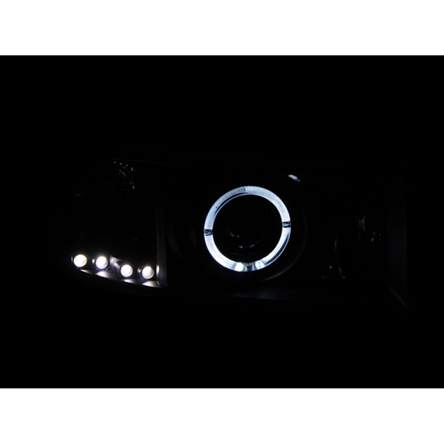 Anzo USA | Projector Headlight Set w/Halo Clear Lens Black Housing w/LED Parking/Projector/Halo Pair | Fits Ram 1500 | 111196