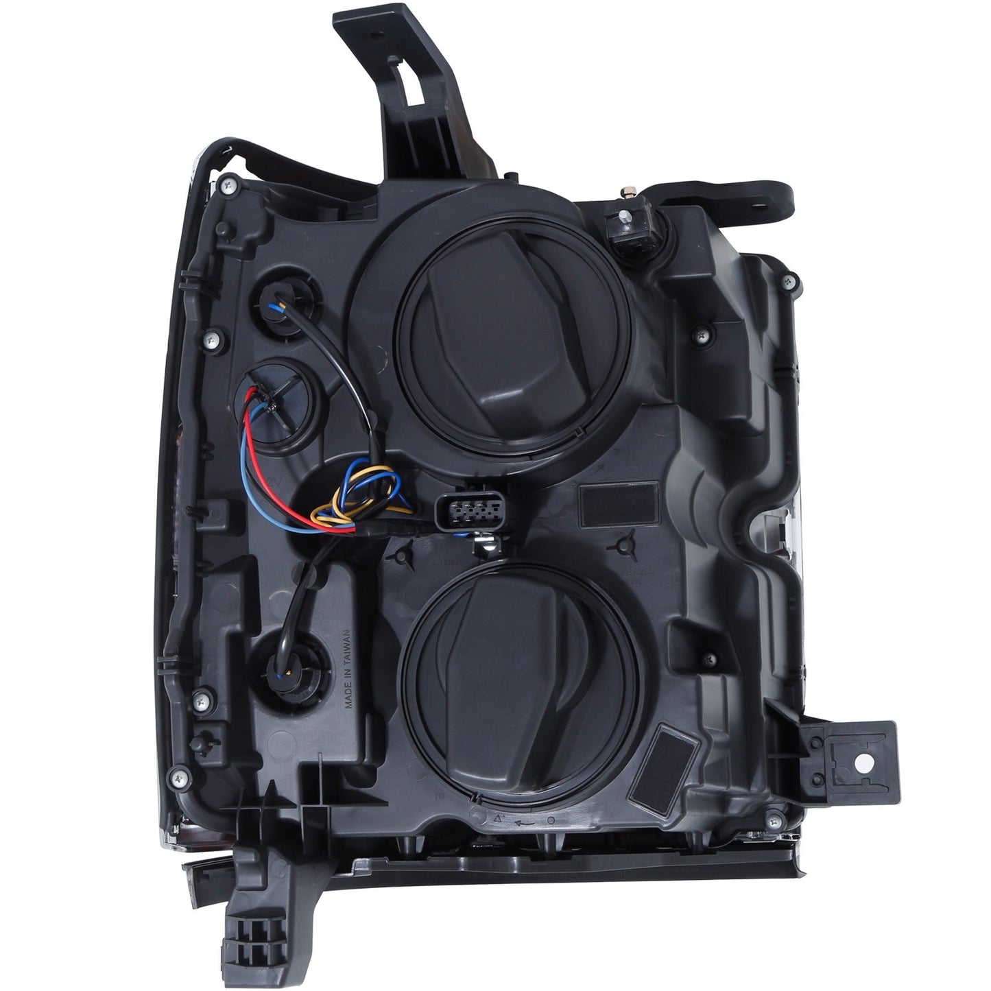 Anzo USA | Projector Headlight Set w/Plank Style Design Black w/Amber | Fits Silverado 2500 HD | 111363