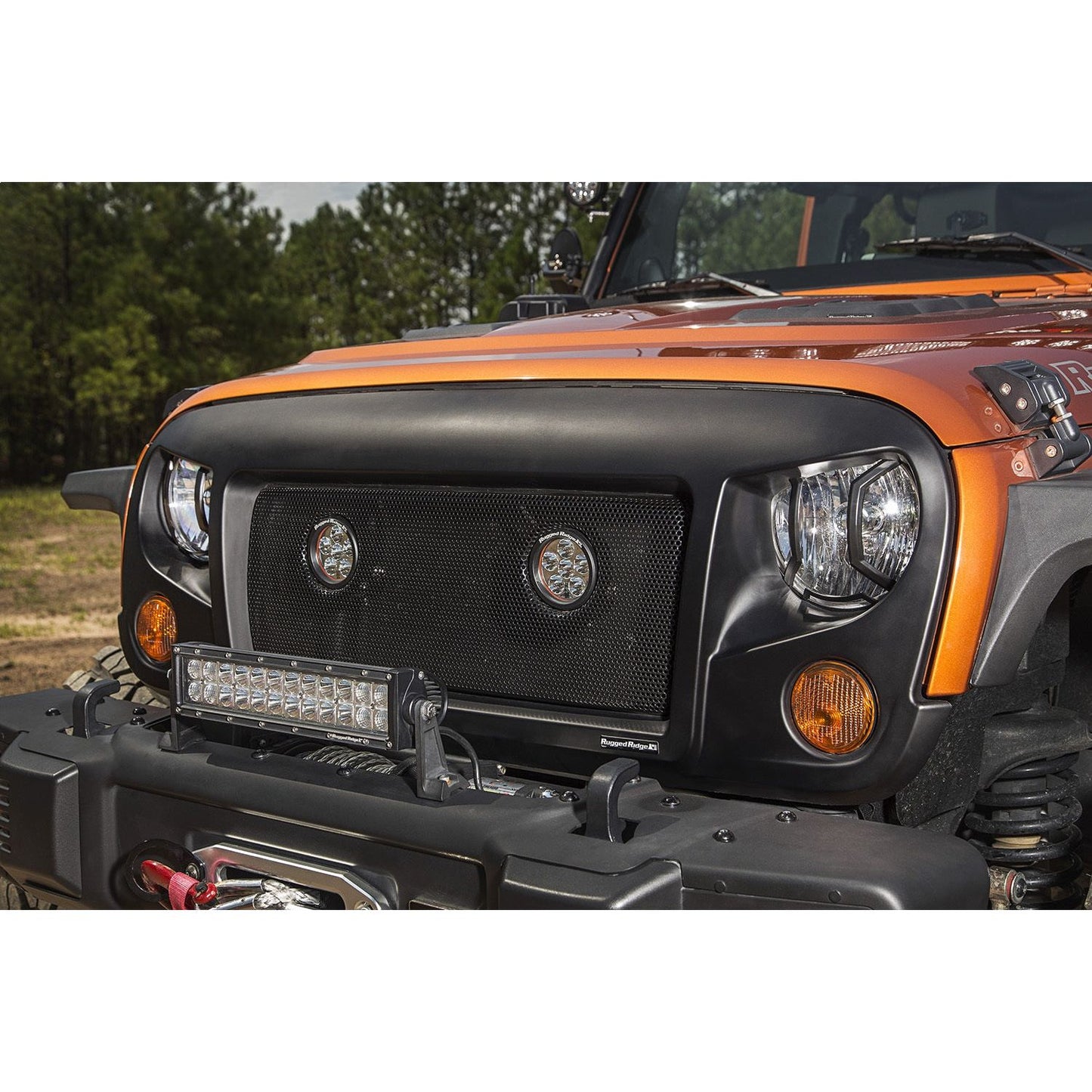 RUGGED RIDGE | 11230.12 | Elite Headlight Euro Guards, Txt.Blk; 07-17 Jk/Jku