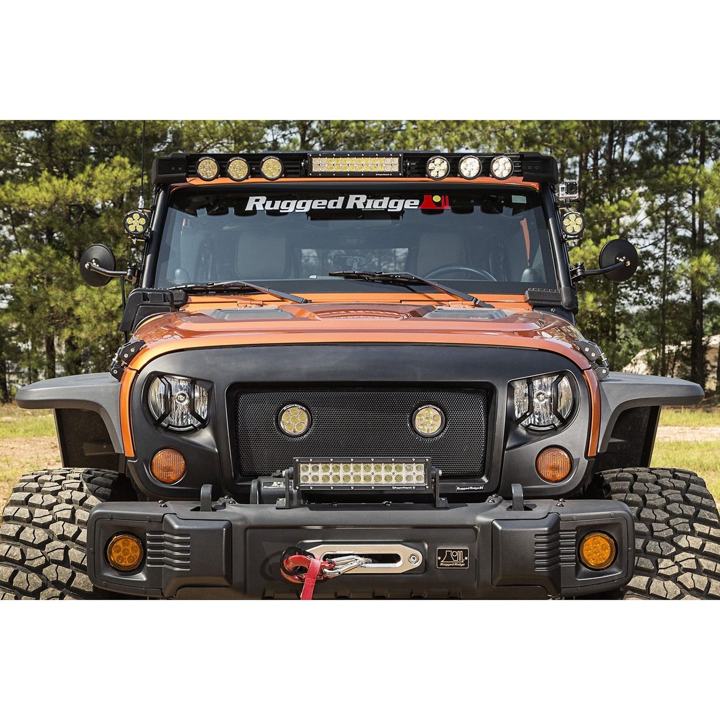 RUGGED RIDGE | 11230.12 | Elite Headlight Euro Guards, Txt.Blk; 07-17 Jk/Jku