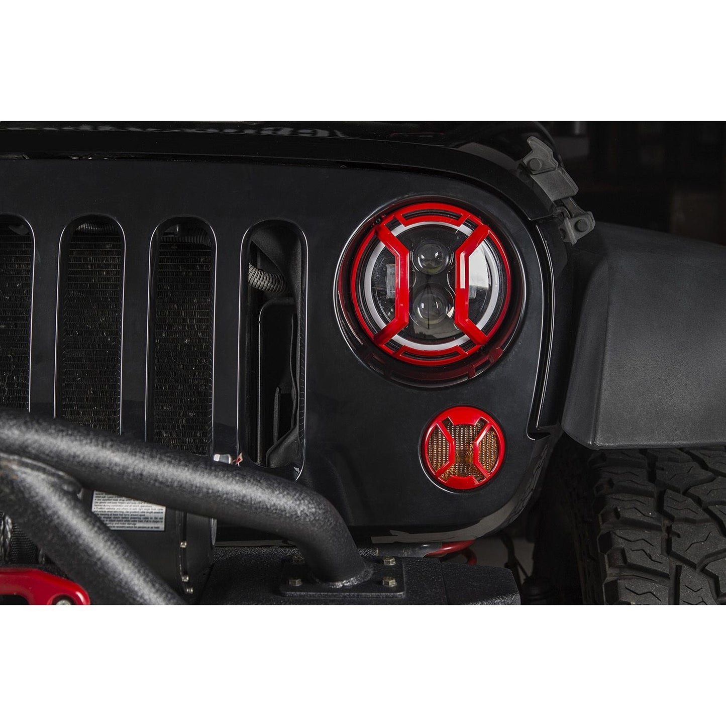RUGGED RIDGE | 11230.15 | Elite Headlight Euro Guards, Red; 07-17 Jk/Jku