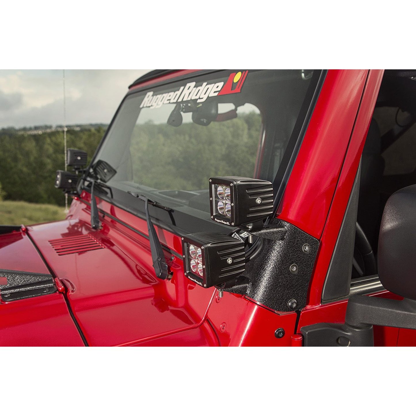 RUGGED RIDGE | 11232.36 | 97-06 Wrangler Dual A-Pillar Light Mount Black