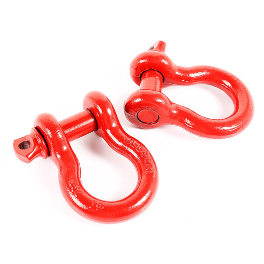 RUGGED RIDGE | 11235.13 | D-Ring Shackles, 7/8-Inch, Red, Steel, Pair