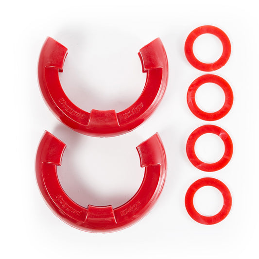 RUGGED RIDGE | 11235.41 | D-Ring Isolator Kit, Red Pair, 7/8-Inch
