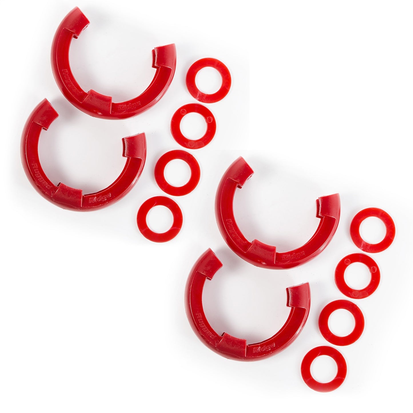 RUGGED RIDGE | 11235.61 | D-Ring Isolator Kit, Red 2-Pair, 3/4-Inch