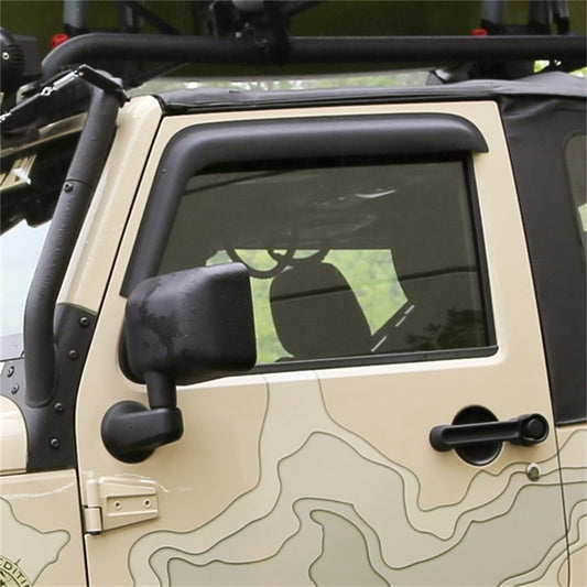 RUGGED RIDGE | 11349.11 | Window Visors,Matte Black, 07-16 Jeep 2Dr Wrangler