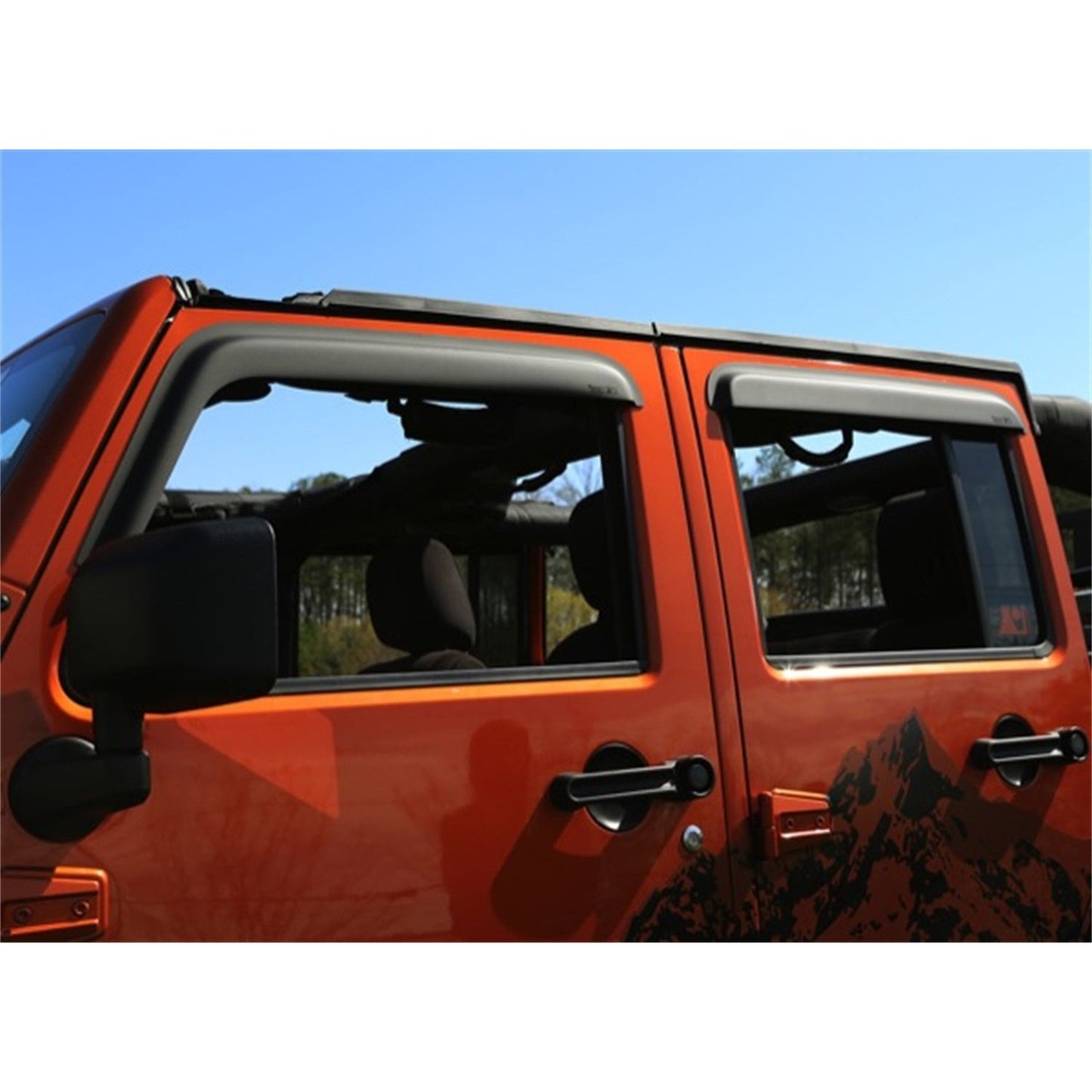 RUGGED RIDGE | 11349.12 | Window Visors,Matte Black, 07-16 Jeep 4Dr Wrangler