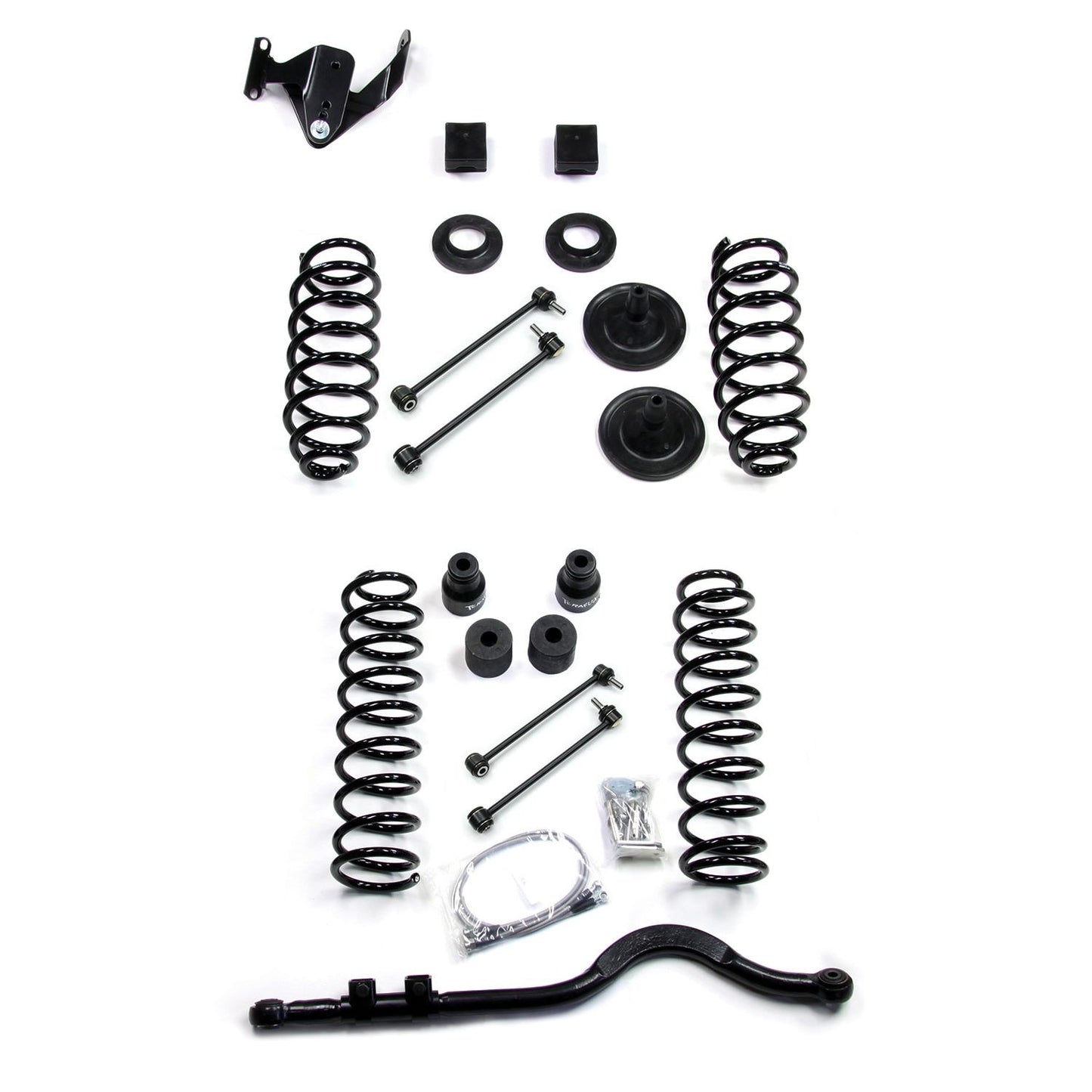 TeraFlex | 07-18 Wrangler JK 4 Door 3 Inch Coil Spring Lift Kit w/ Track Bar No Shocks TeraFlex | 1151220