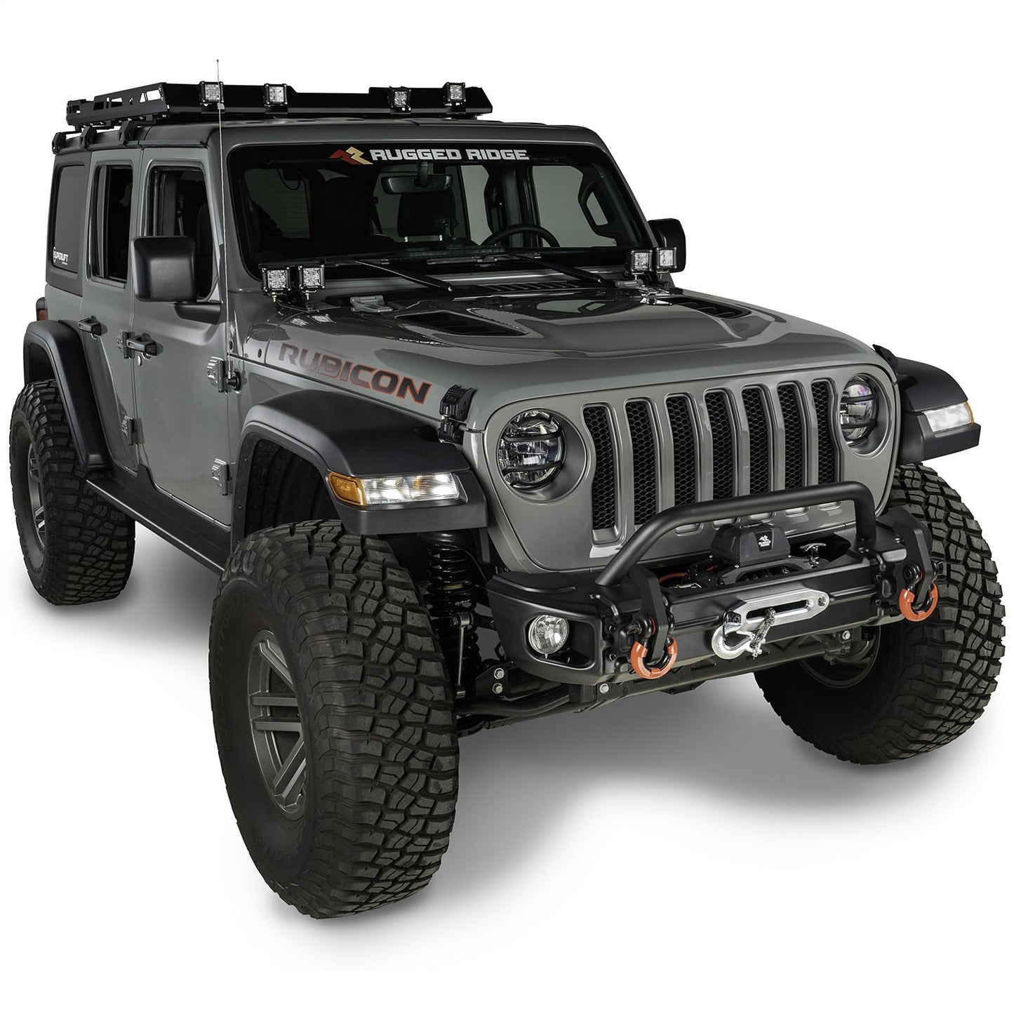 RUGGED RIDGE | 11549.05 | Arcus Front Bumper Set, With Overrider, 18-19 Jeep Wrangler Jl