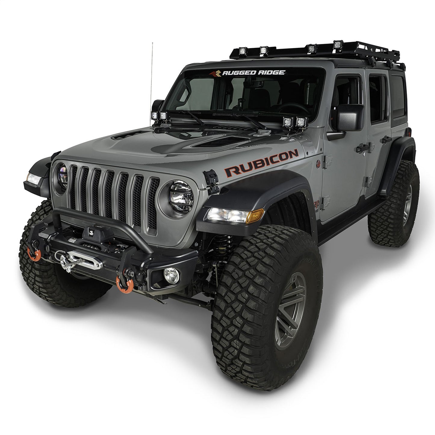 RUGGED RIDGE | 11549.05 | Arcus Front Bumper Set, With Overrider, 18-19 Jeep Wrangler Jl