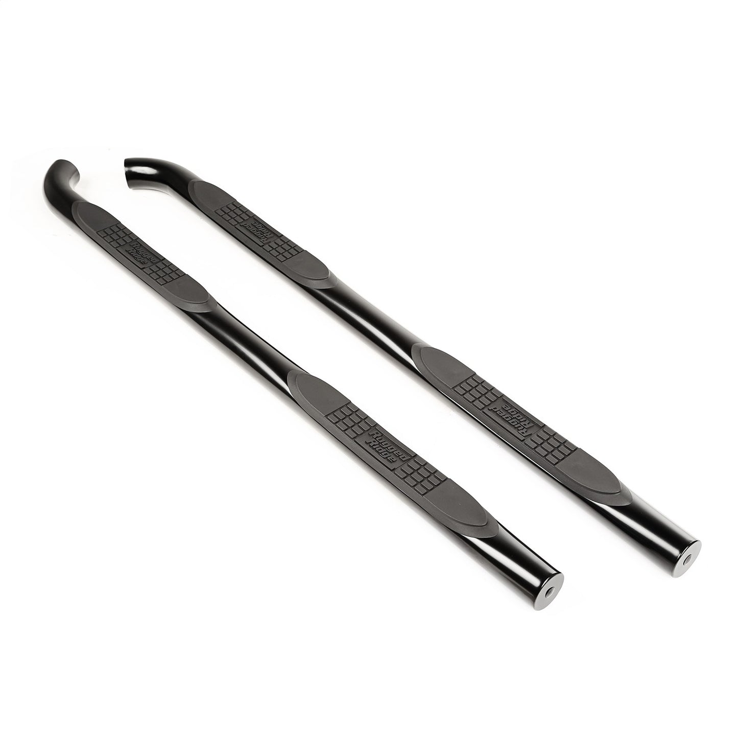 RUGGED RIDGE | 11591.11 | 3-In Round Side Steps, Black; 15-C Renegade Bu