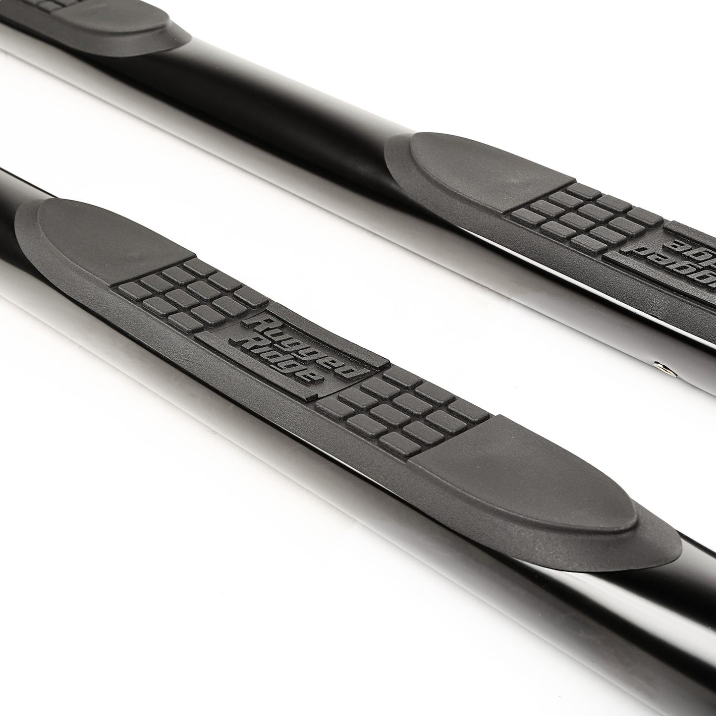 RUGGED RIDGE | 11591.11 | 3-In Round Side Steps, Black; 15-C Renegade Bu