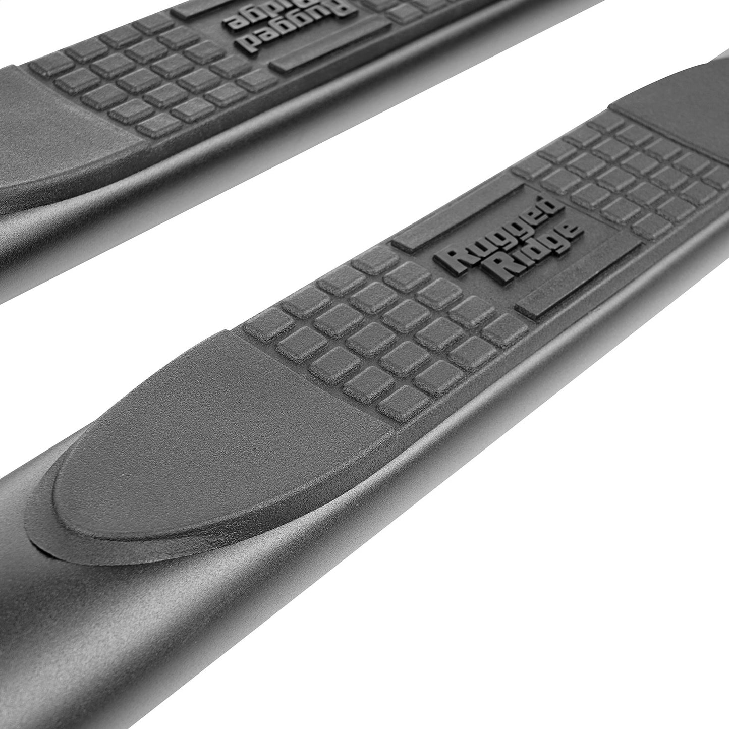 RUGGED RIDGE | 11591.15 | 4-Inch Oval Side Step, Fine Textured Black; 2020 Jeep Gladiator Jt