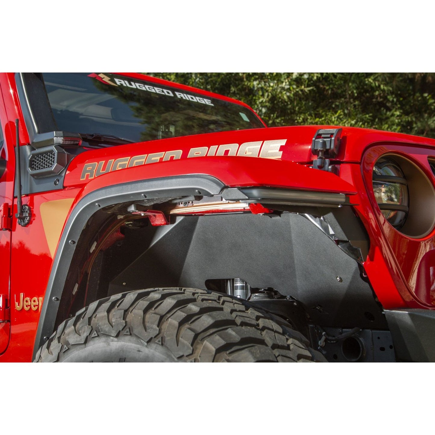 RUGGED RIDGE | 11615.62 | 18-C Wrangler Inner Fender Liners, Rear, Aluminum, Black
