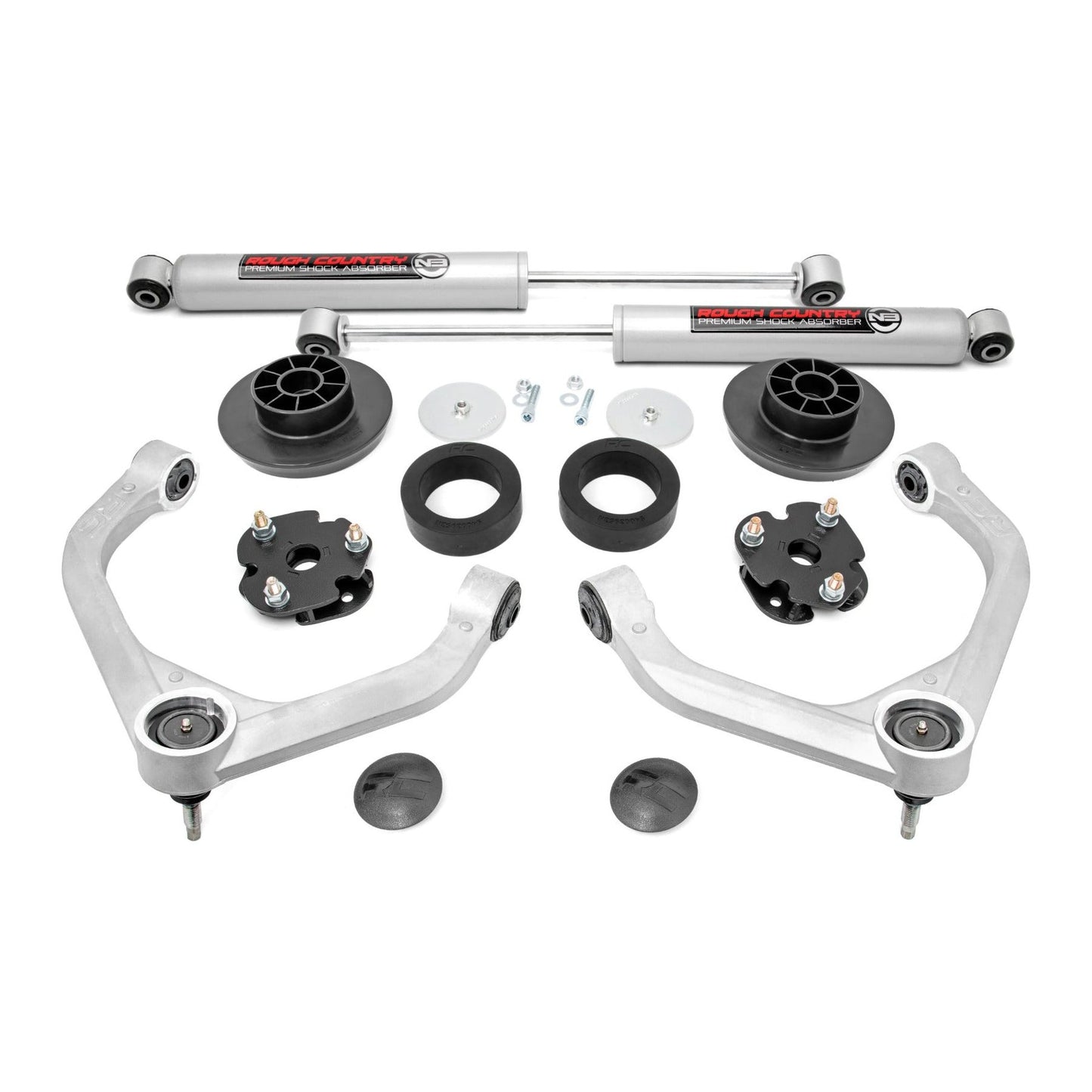Rough Country Strut Spacers w/N3 Rear Shocks 3 Inch Lift Kit I 31230