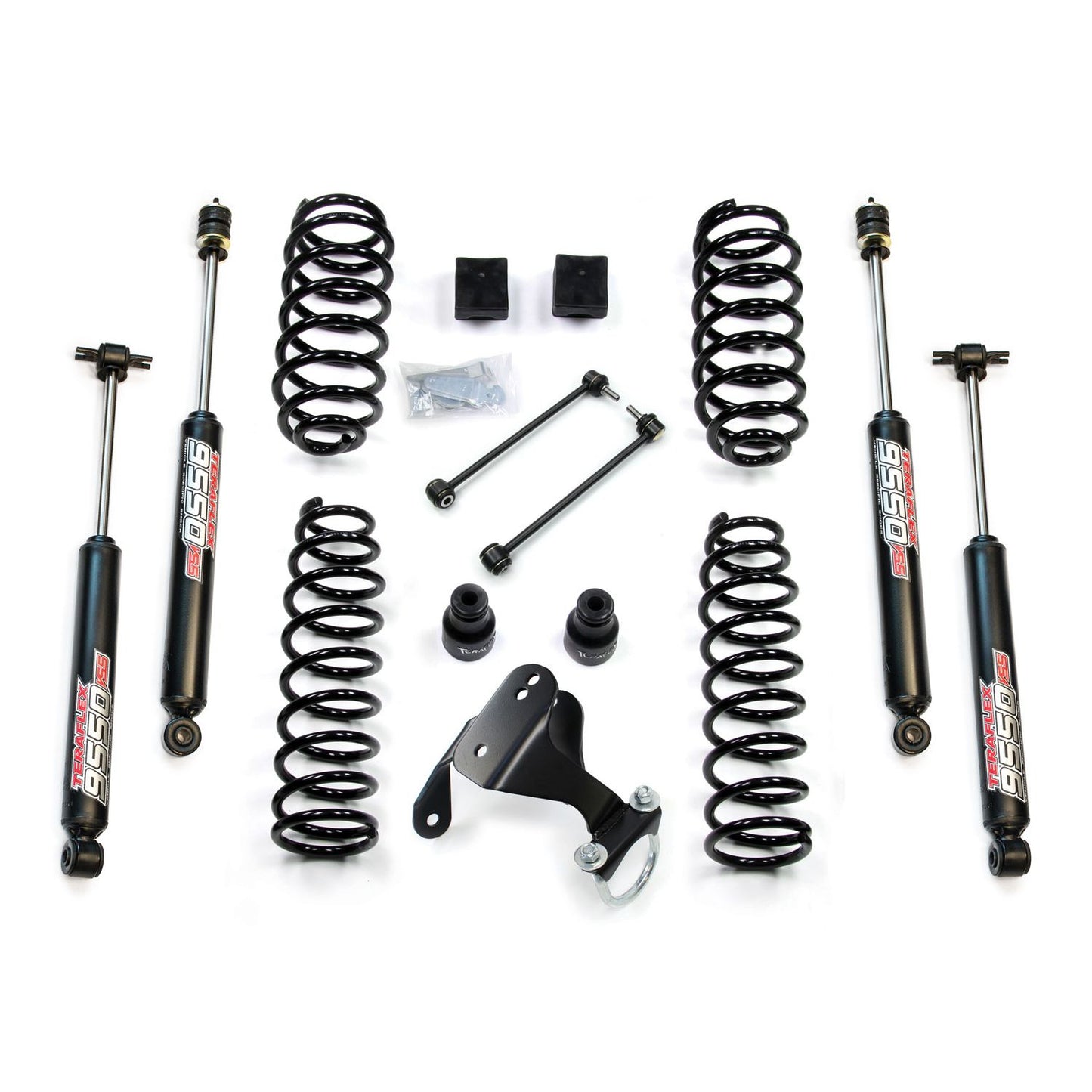 TeraFlex | 07-18 Wrangler JK 2 Door 2.5 Inch Coil Spring Base Lift Kit & 9550 VSS Twin-Tube Shocks TeraFlex | 1251002