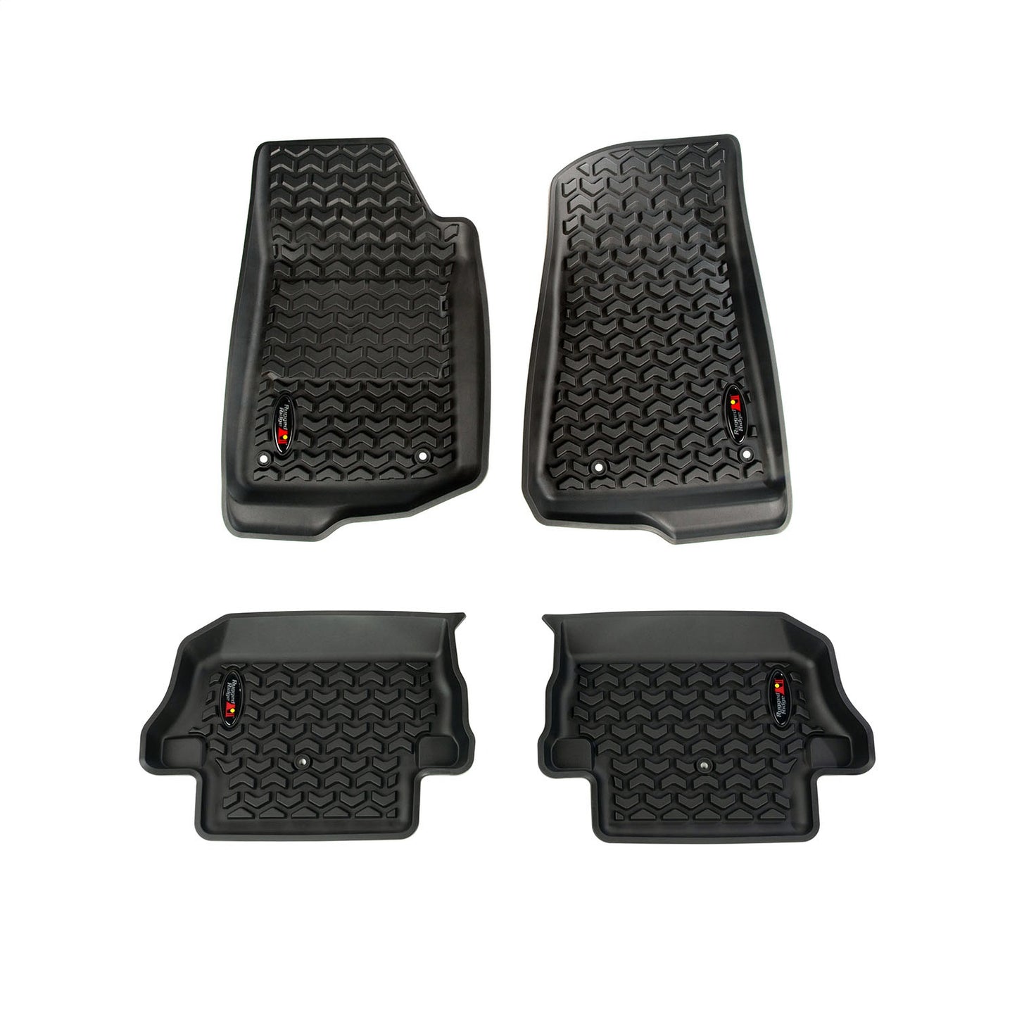 RUGGED RIDGE | 12987.43 | All Terrain Floor Liner Kit, Front/Rear, Black, 18-19 Jeep Wrangler Jl, 2 Dr
