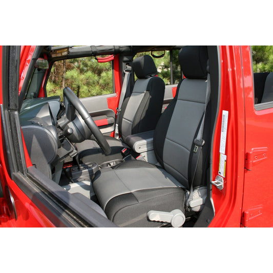 RUGGED RIDGE | 13214.09 | Seat Cover Kit, Front, Neoprene, Black/Gray; 07-10 Jeep Wrangler Jk