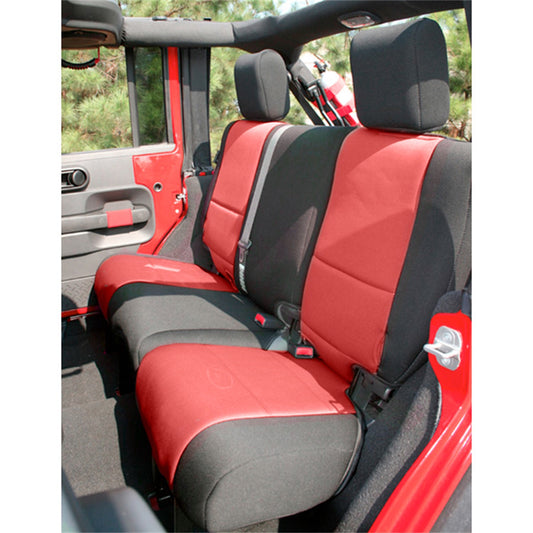 RUGGED RIDGE | 13265.53 | Seat Cover, Rear, Neoprene Black/Red; 07-18 Jeep Wrangler Jk