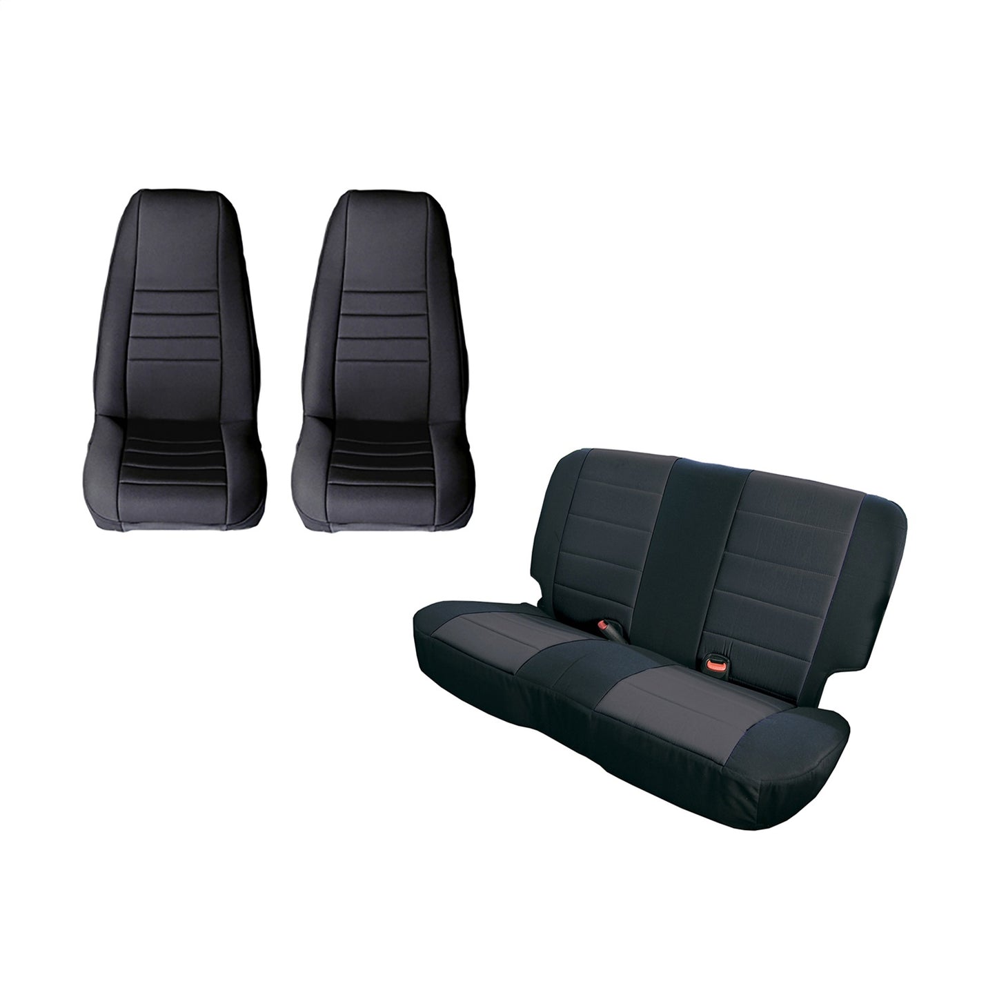 RUGGED RIDGE | 13290.01 | Seat Cover Kit, Black; 80-90 Jeep Cj/Wrangler Yj