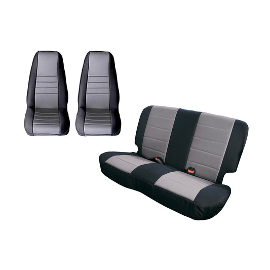 RUGGED RIDGE | 13290.09 | Seat Cover Kit, Black/Gray; 80-90 Jeep Cj/Wrangler Yj