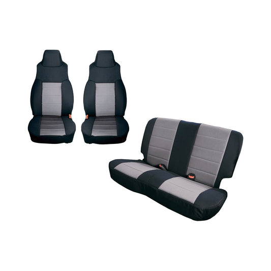 RUGGED RIDGE | 13292.09 | Seat Cover Kit, Black/Gray; 97-02 Jeep Wrangler Tj