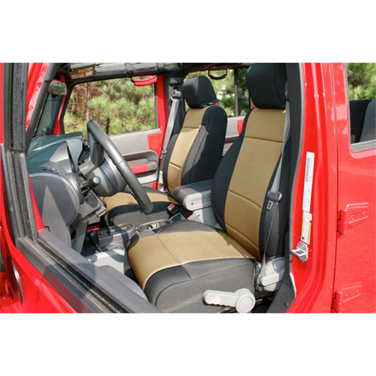 RUGGED RIDGE | 13297.04 | Seat Cover Kit, Black/Tan; 11-18 Jeep Wrangler Unlimited Jku, 4 Door