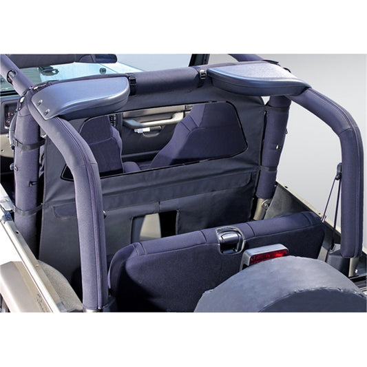 RUGGED RIDGE | 13552.15 | Roll Bar Curtain, Black Denim, 80-06 Jeep Wrangler, Unlimited & Cj