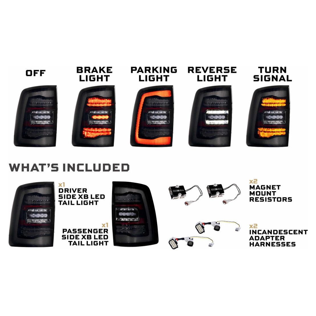 Morimoto Ram HD (2019+) XB LED Tail Lights (Set / Smoked) - LF753