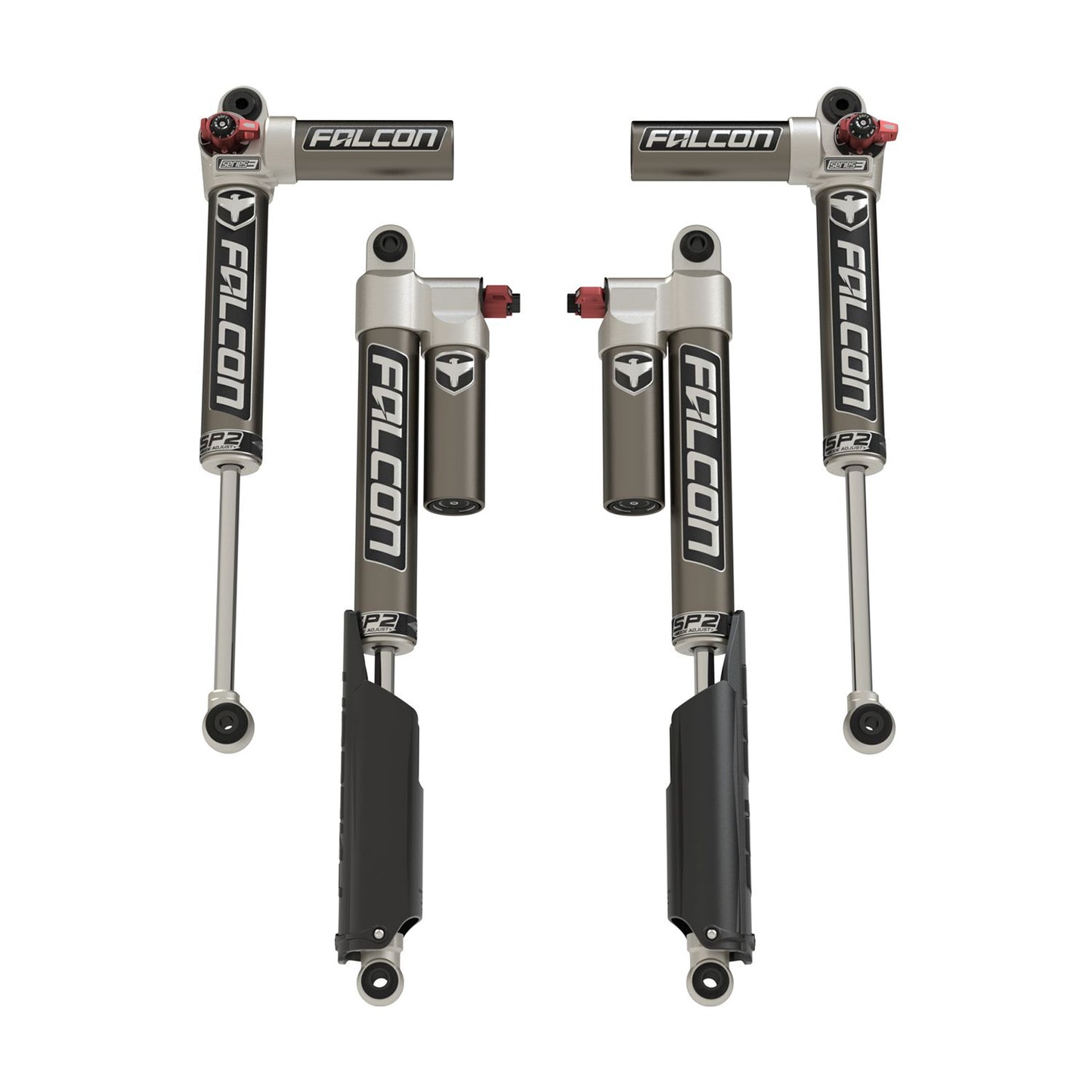 FALCON SHOCKS | 20+ Jeep Gladiator JT SP2 3.3 Fast Adjust Piggyback Shock Kit 0-1.5 Inch Lift Falcon Shocks | 14-02-33-400-000