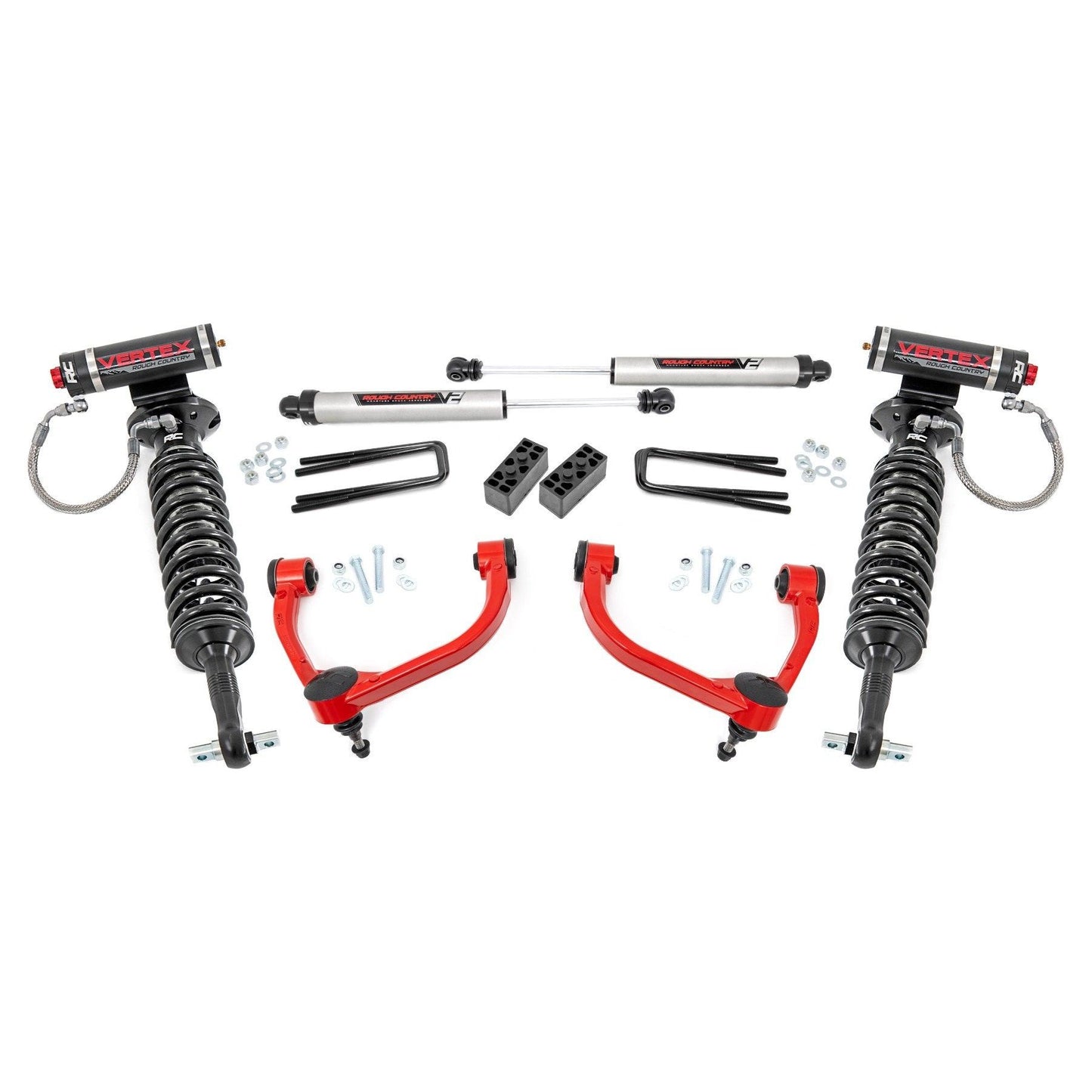 Rough Country Vertex Coilovers w/V2 Rear Shocks 3 Inch Lift Kit I 54557RED
