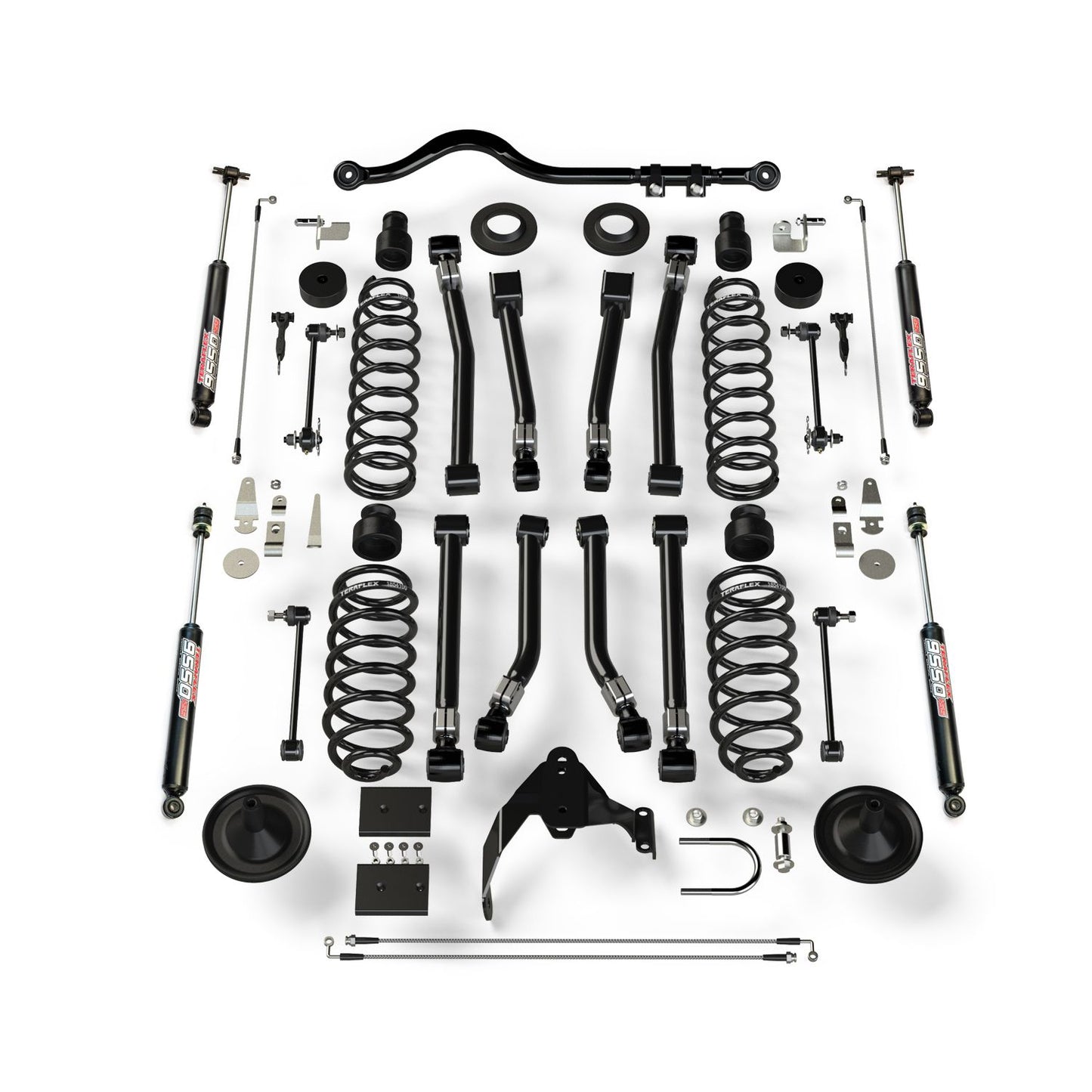 TeraFlex | 07-18 Wrangler JK 2 Door 4 Inch Suspension System w/ 8 Alpine Short Control Arms & 9550 VSS Twin-Tube TeraFlex | 1451403