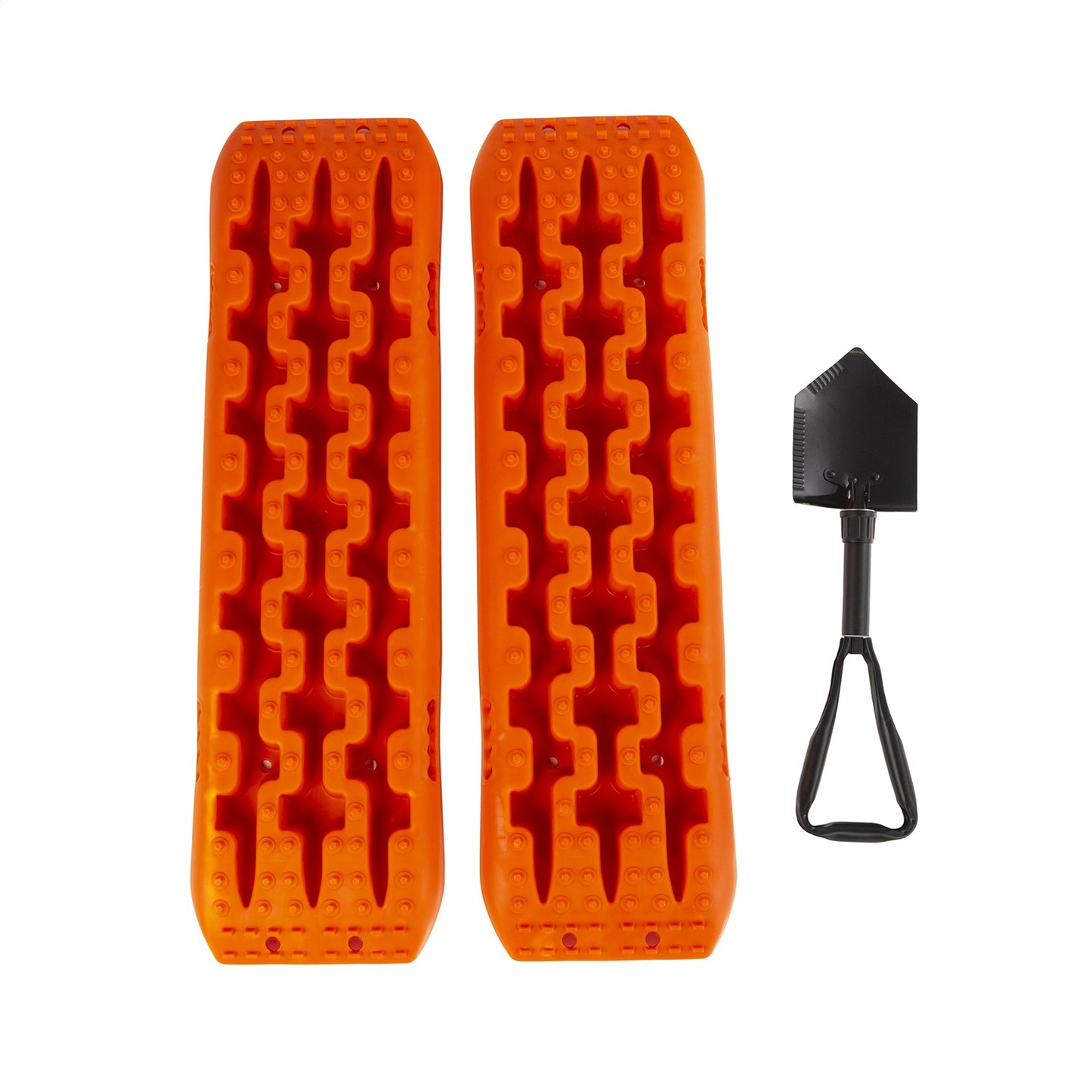 RUGGED RIDGE | 15104.46 | Rugged Ridge Traction Recovery Kit: Includes Two Orange Nylon Traction Boards&Folding Shovel