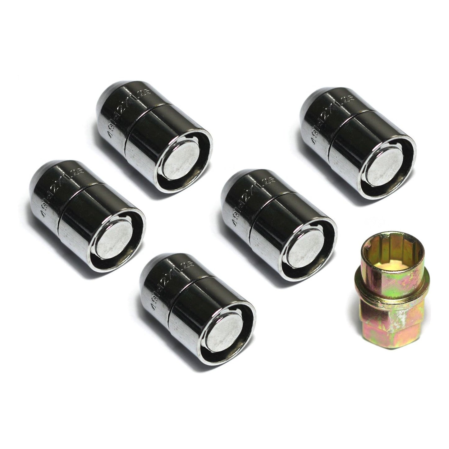 RUGGED RIDGE | 16715.2 | Five Piece Wheel Lock Set 1/2 -20 Thread Chrome