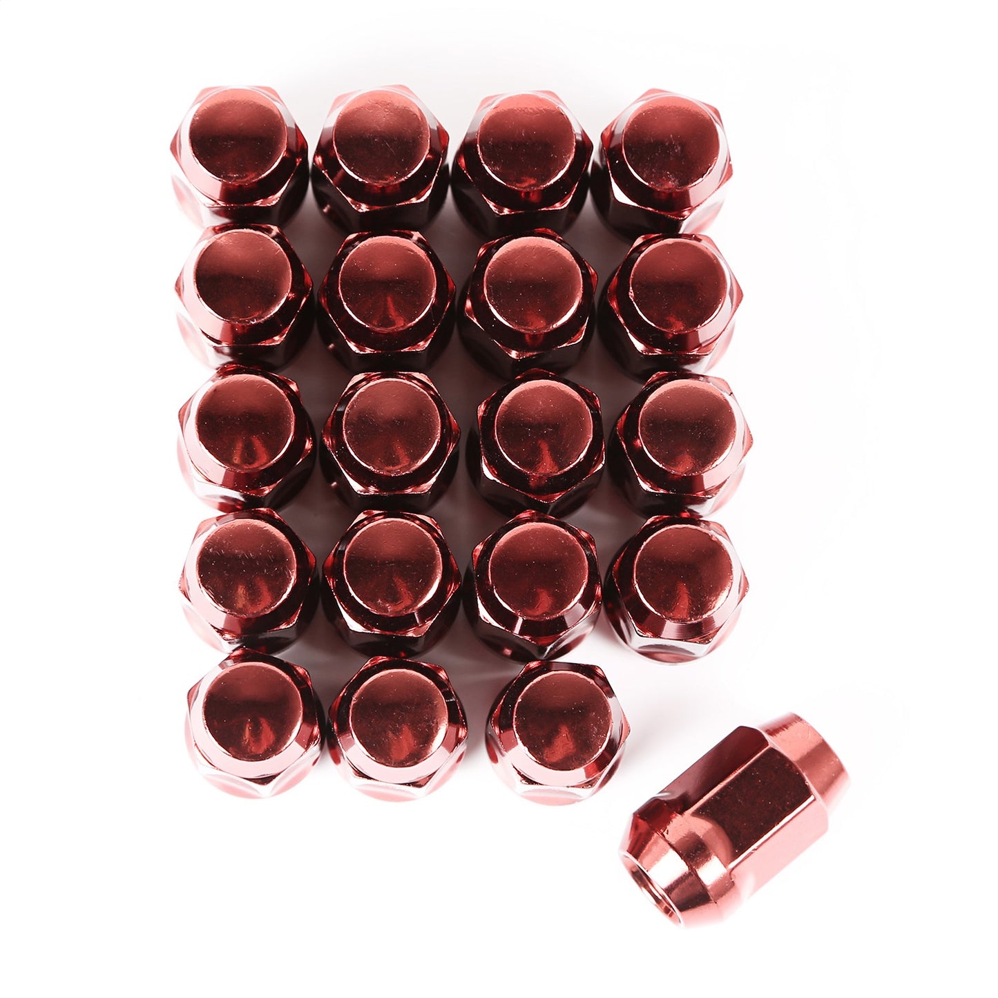 RUGGED RIDGE | 16715.24 | Wheel Lug Nut, Set Of 20, Red, 1/2-20 Red